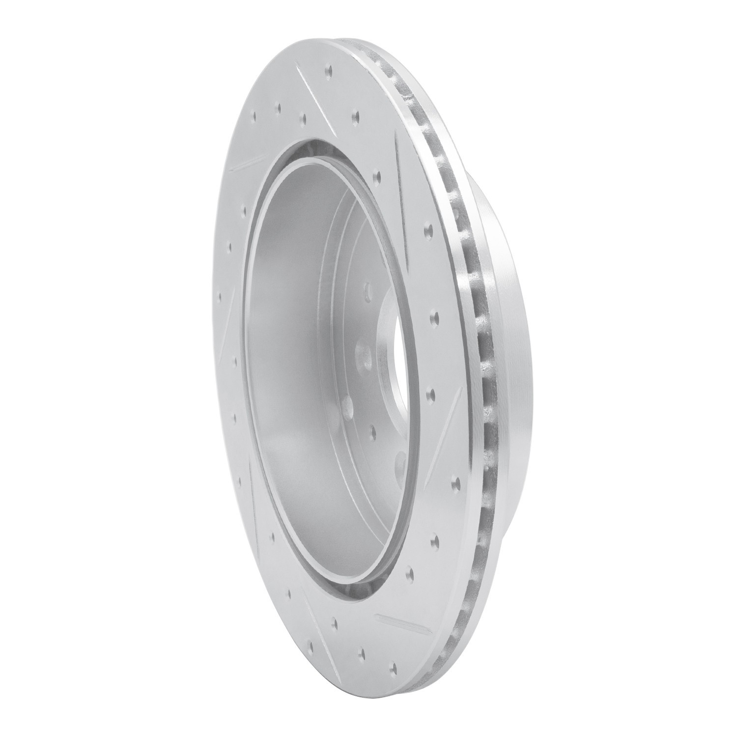 DYN 631-80067L DFC Brake Rotor - Drilled and Slotted - Silver - Image 2