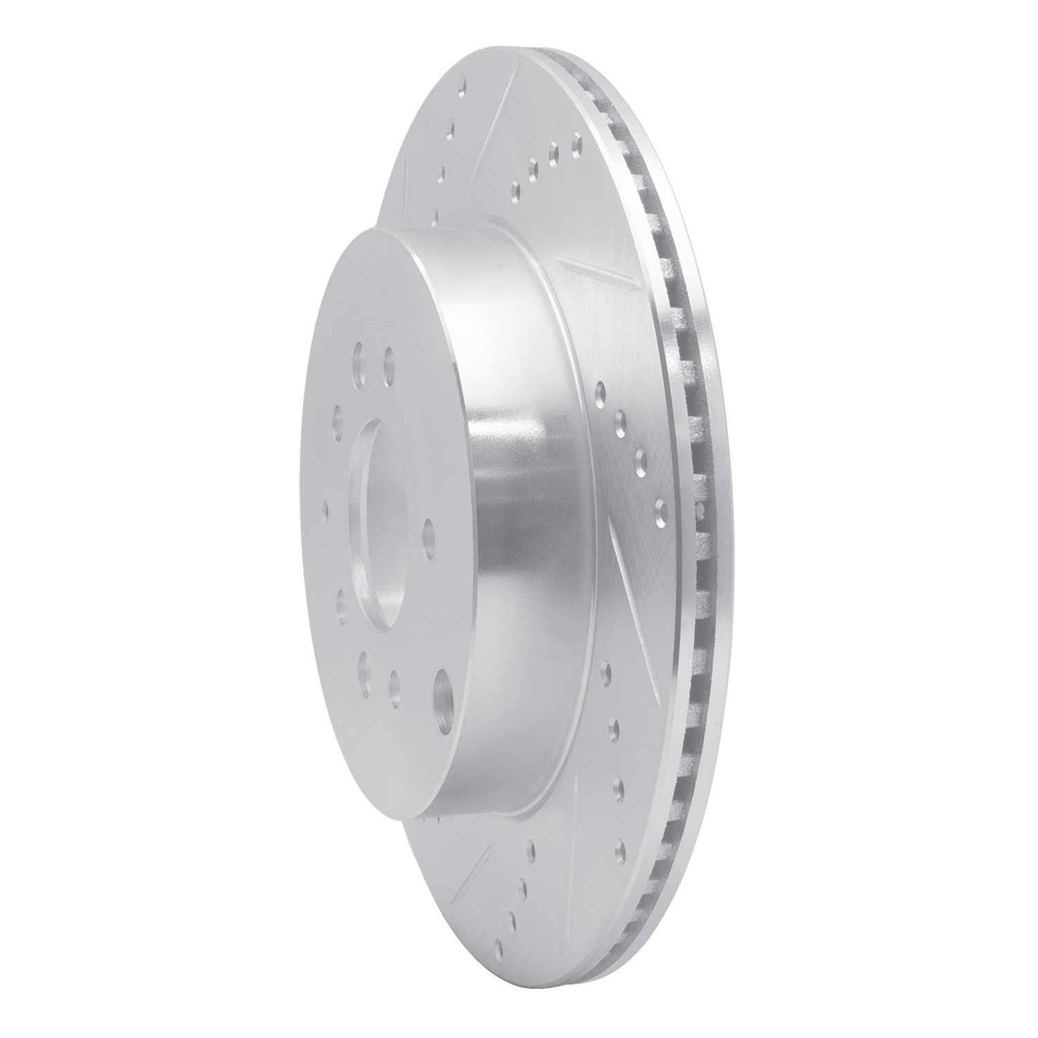 DYN 631-80068L DFC Brake Rotor - Drilled and Slotted - Silver - Image 3