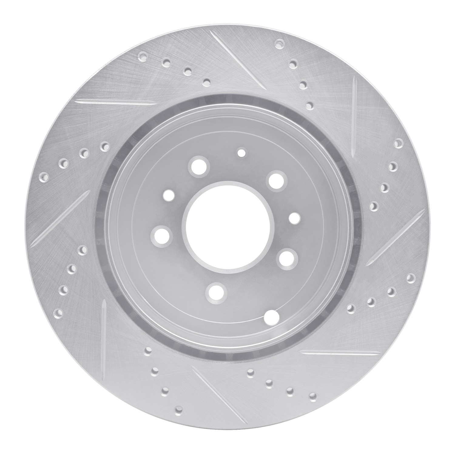 DYN 631-80068L DFC Brake Rotor - Drilled and Slotted - Silver - Image 4