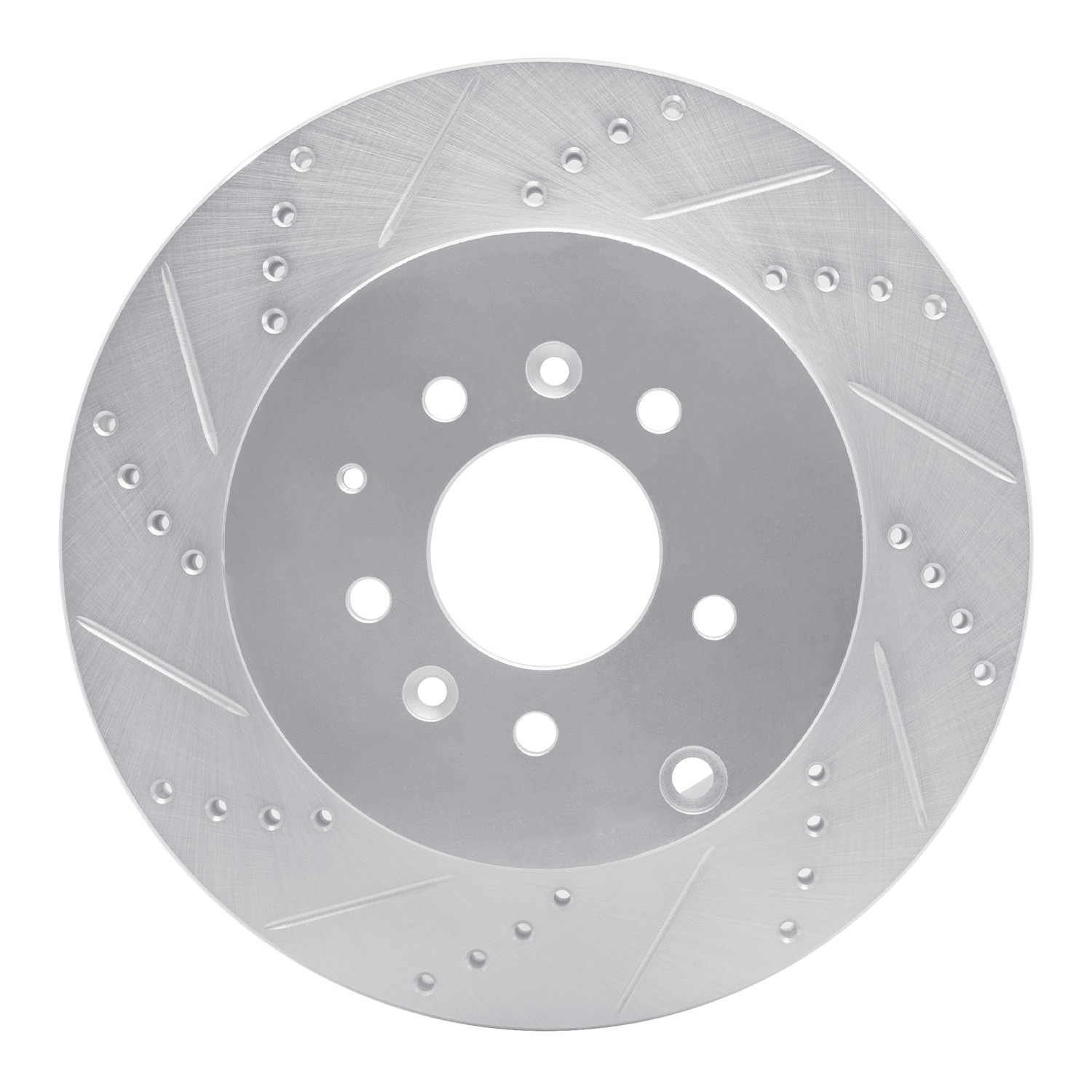 DYN 631-80068L DFC Brake Rotor - Drilled and Slotted - Silver