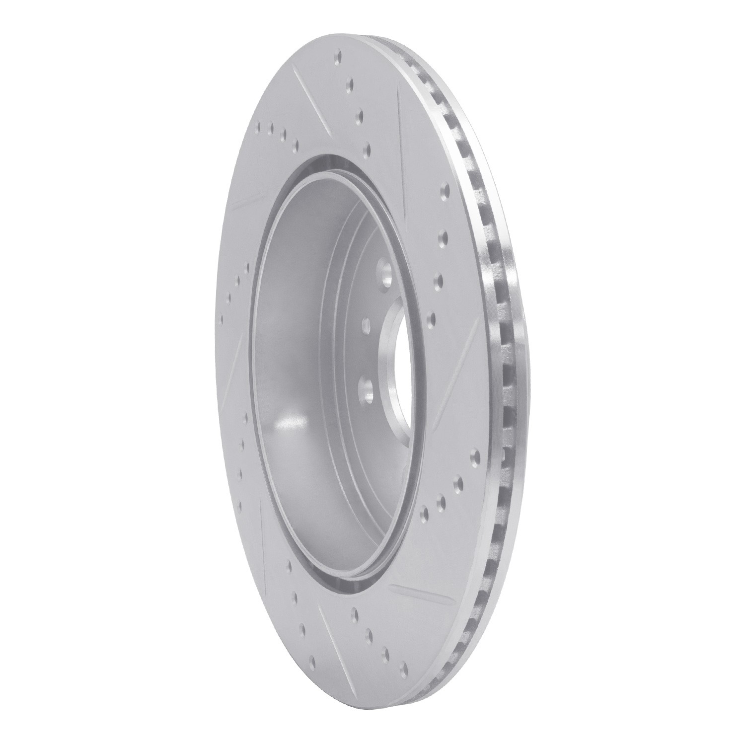 DYN 631-80068L DFC Brake Rotor - Drilled and Slotted - Silver - Image 2