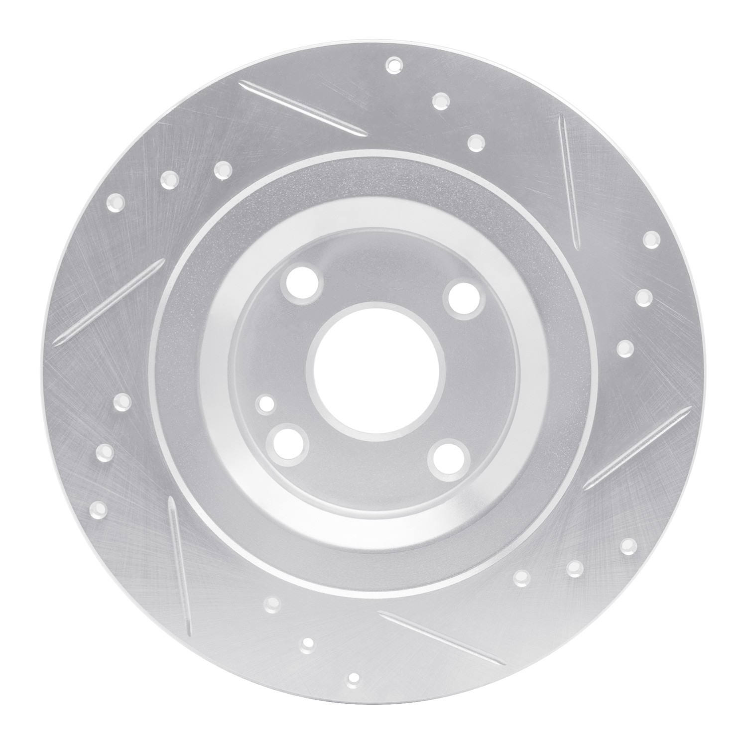 DYN 631-80072L DFC Brake Rotor - Drilled and Slotted - Silver - Image 4