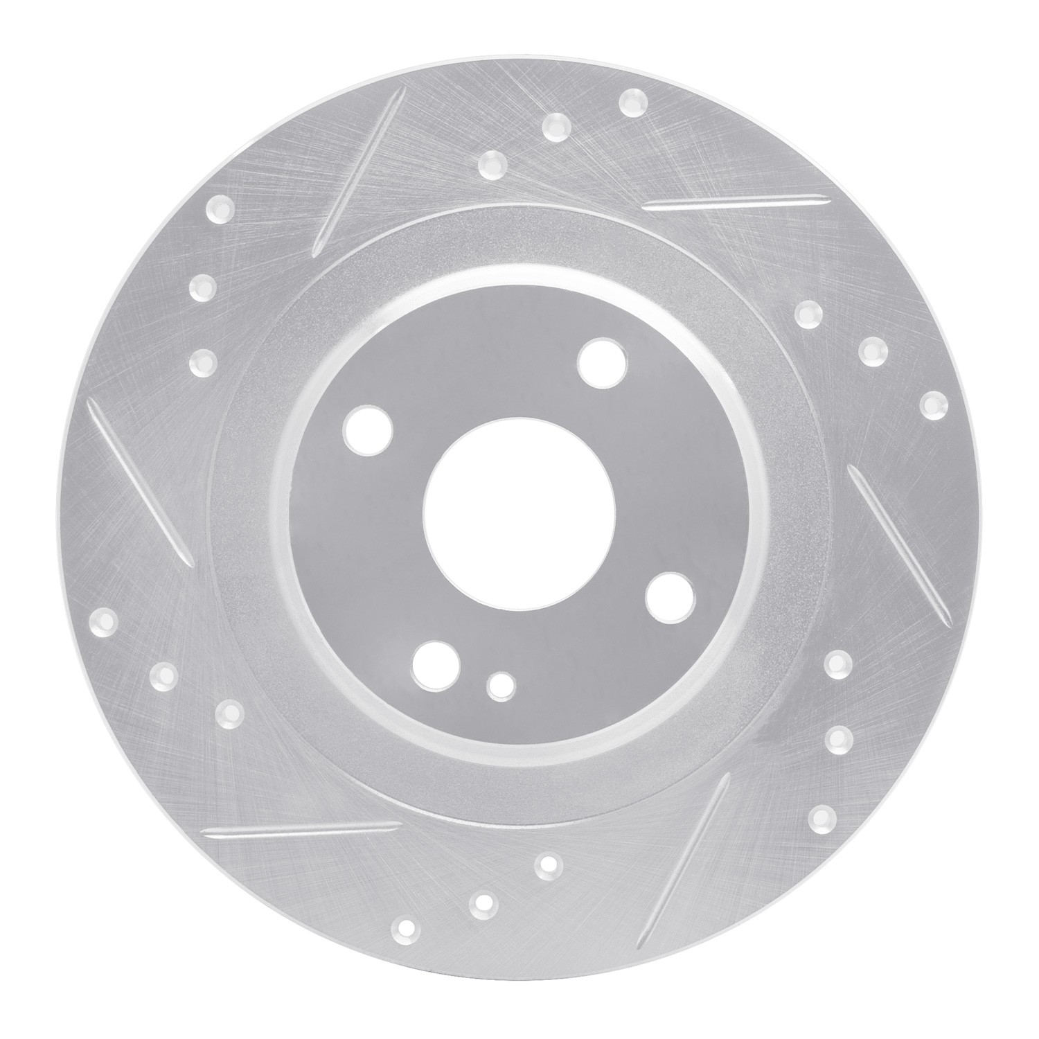DYN 631-80072L DFC Brake Rotor - Drilled and Slotted - Silver