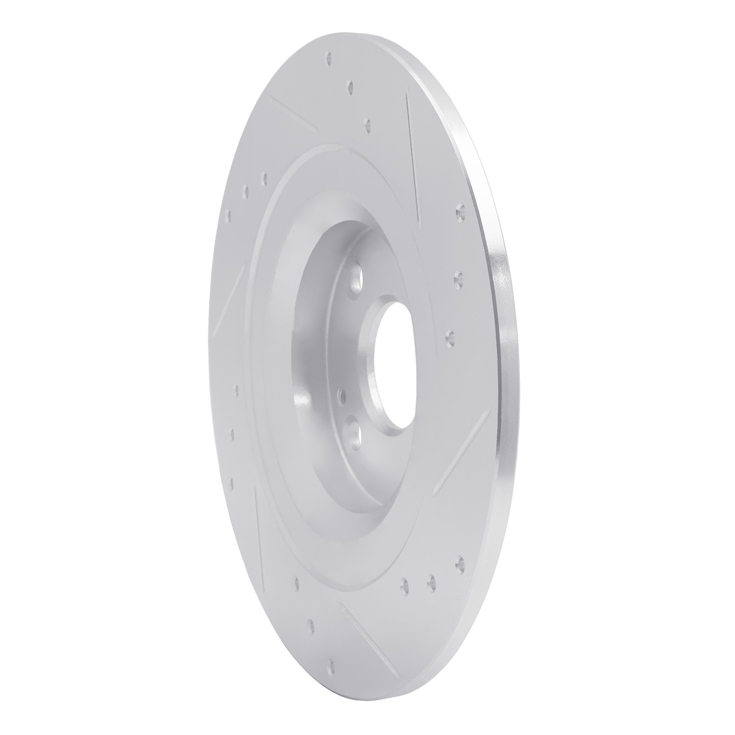 DYN 631-80072L DFC Brake Rotor - Drilled and Slotted - Silver - Image 2