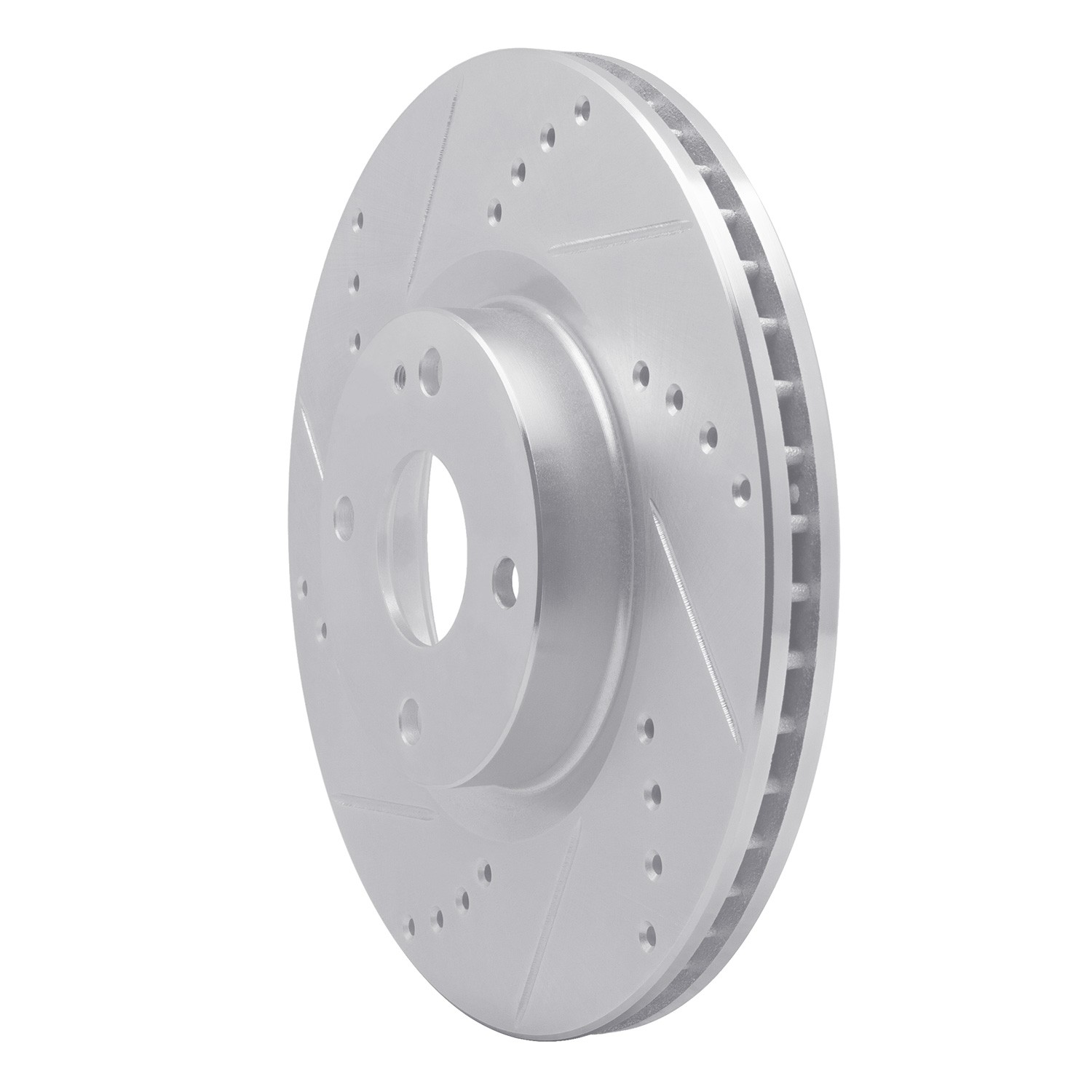 DYN 631-80074L DFC Brake Rotor - Drilled and Slotted - Silver - Image 3