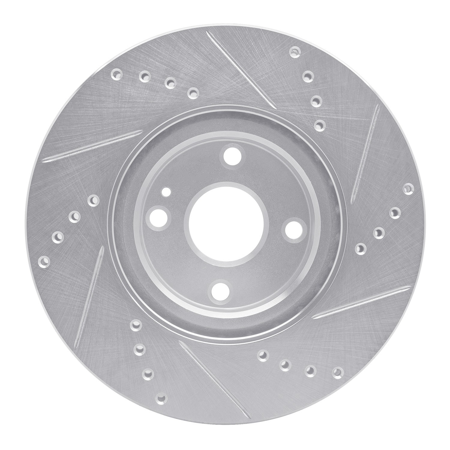 DYN 631-80074L DFC Brake Rotor - Drilled and Slotted - Silver - Image 4