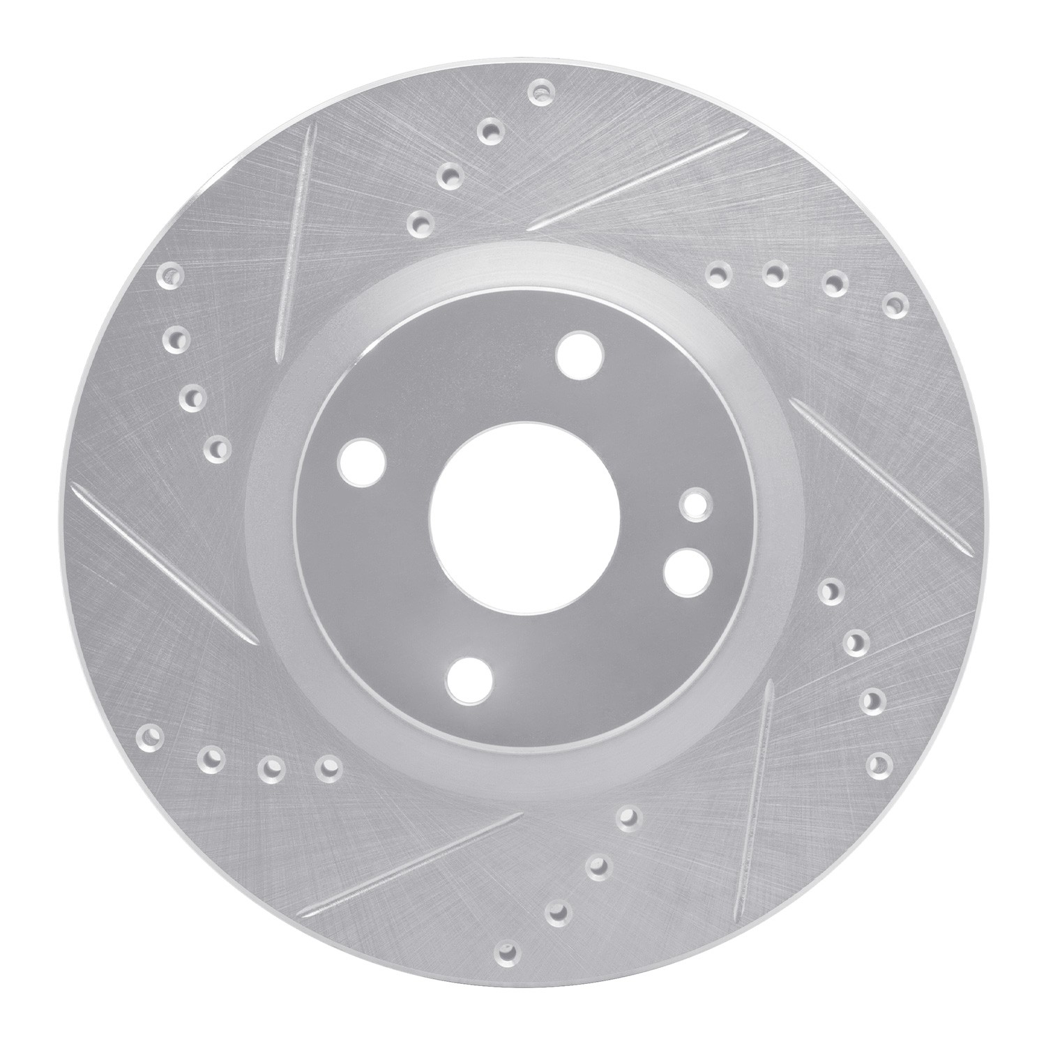 DYN 631-80074L DFC Brake Rotor - Drilled and Slotted - Silver - Image 5
