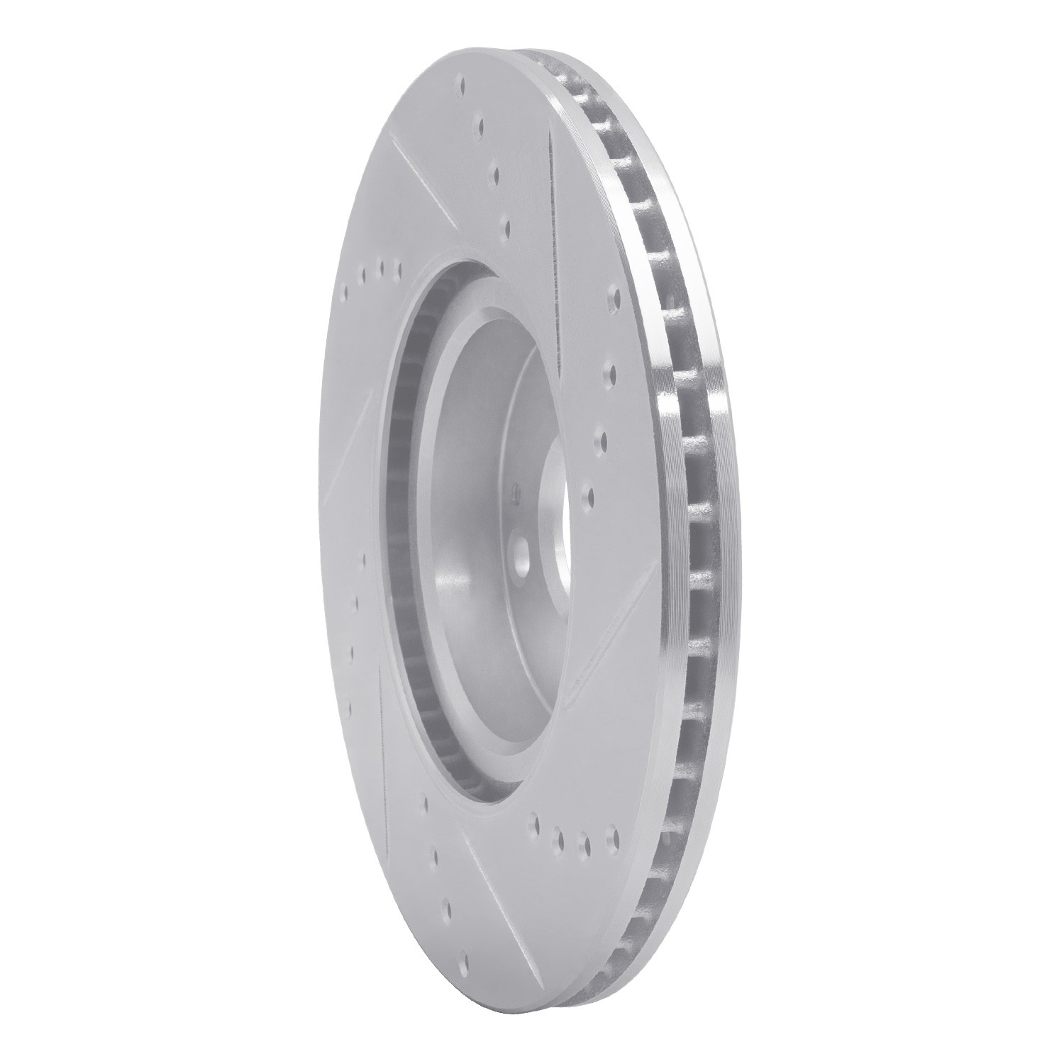 DYN 631-80074L DFC Brake Rotor - Drilled and Slotted - Silver - Image 2