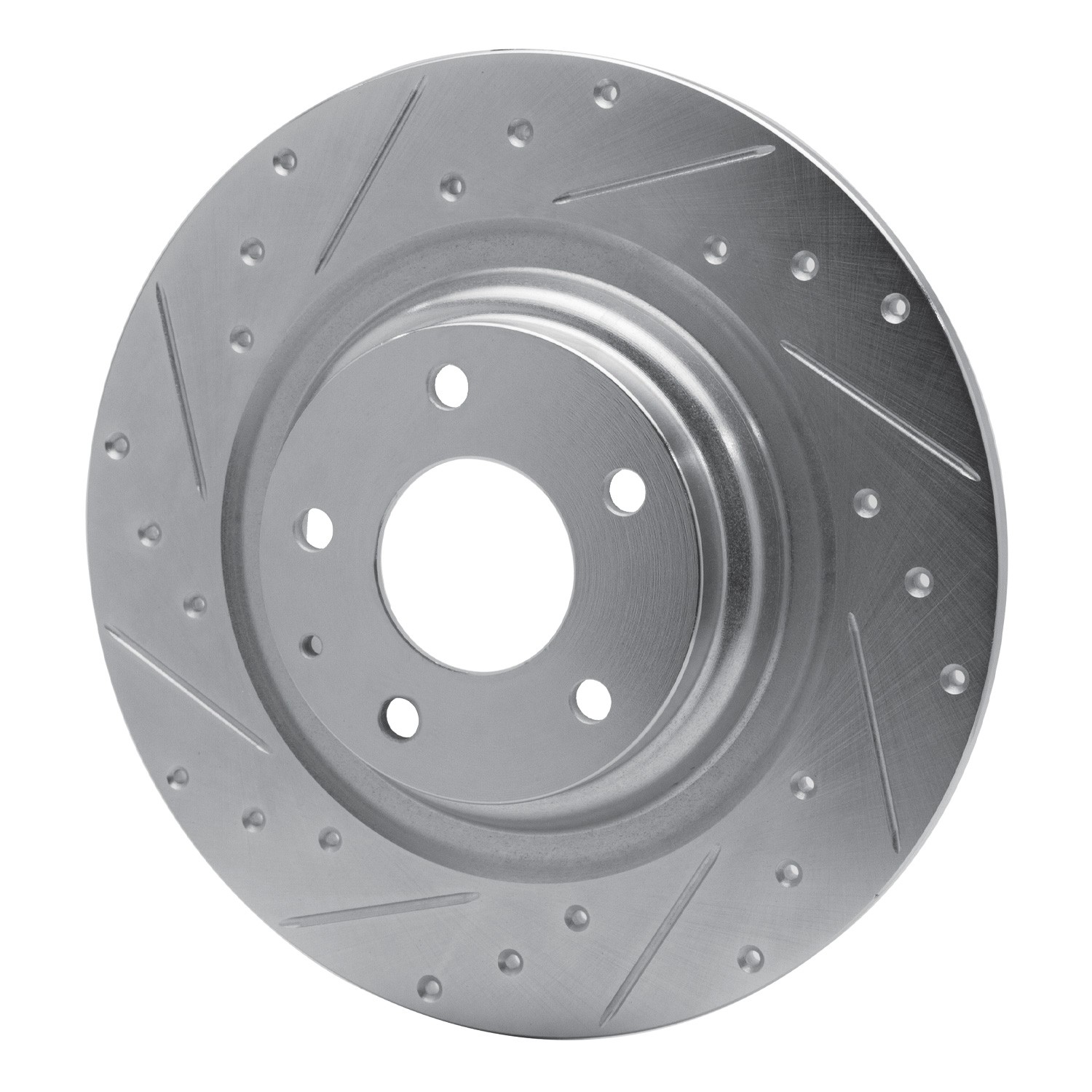 DYN 631-80077L DFC Brake Rotor - Drilled and Slotted - Silver - Image 3