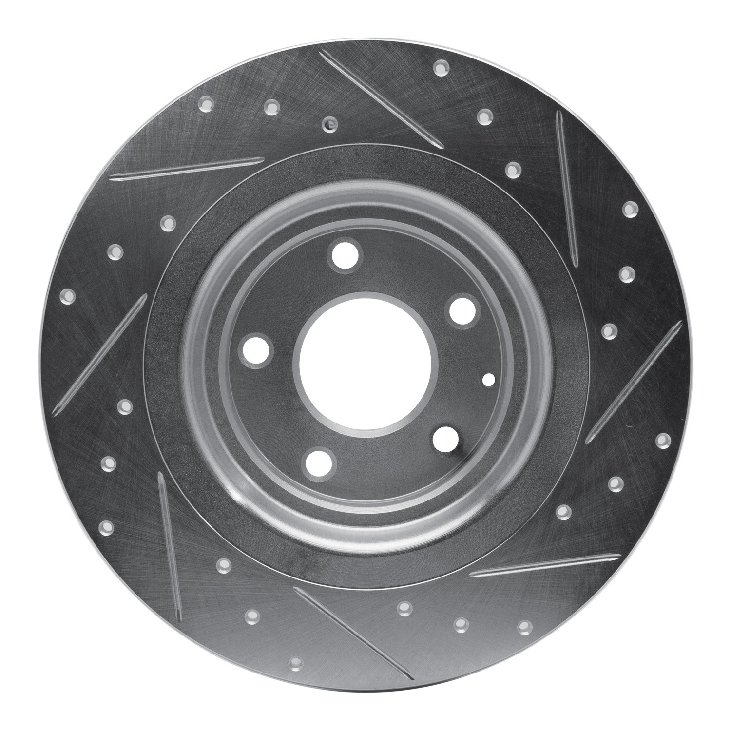 DYN 631-80077L DFC Brake Rotor - Drilled and Slotted - Silver - Image 4