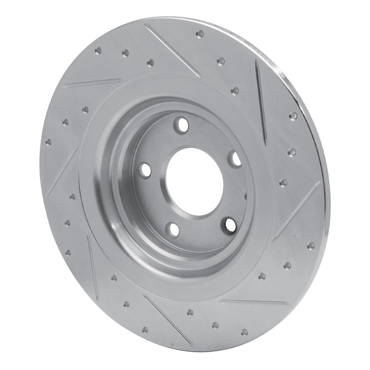 DYN 631-80077L DFC Brake Rotor - Drilled and Slotted - Silver - Image 2