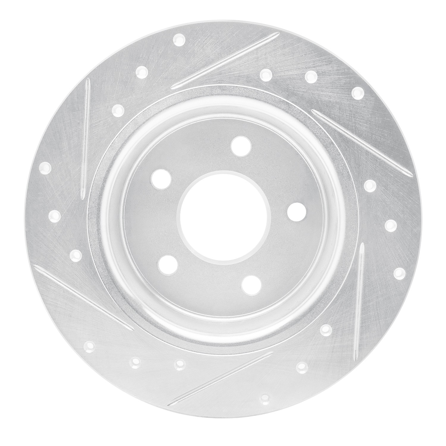 DYN 631-80077R DFC Brake Rotor - Drilled and Slotted - Silver - Image 2