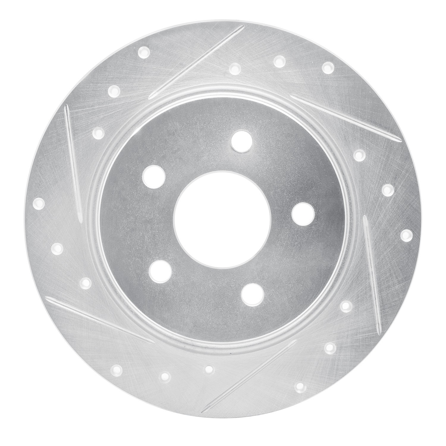 DYN 631-80077R DFC Brake Rotor - Drilled and Slotted - Silver