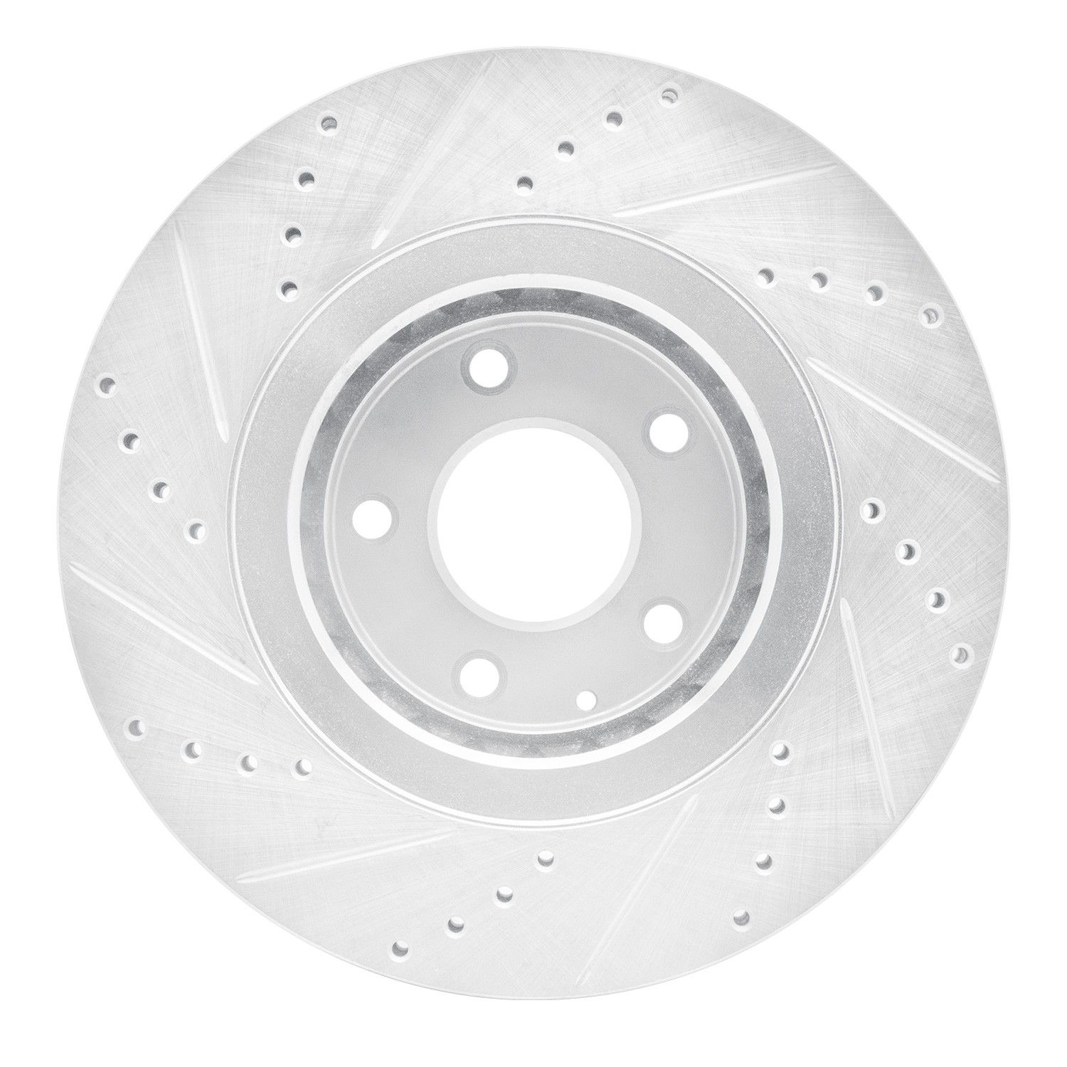 DYN 631-80078R DFC Brake Rotor - Drilled and Slotted - Silver - Image 3