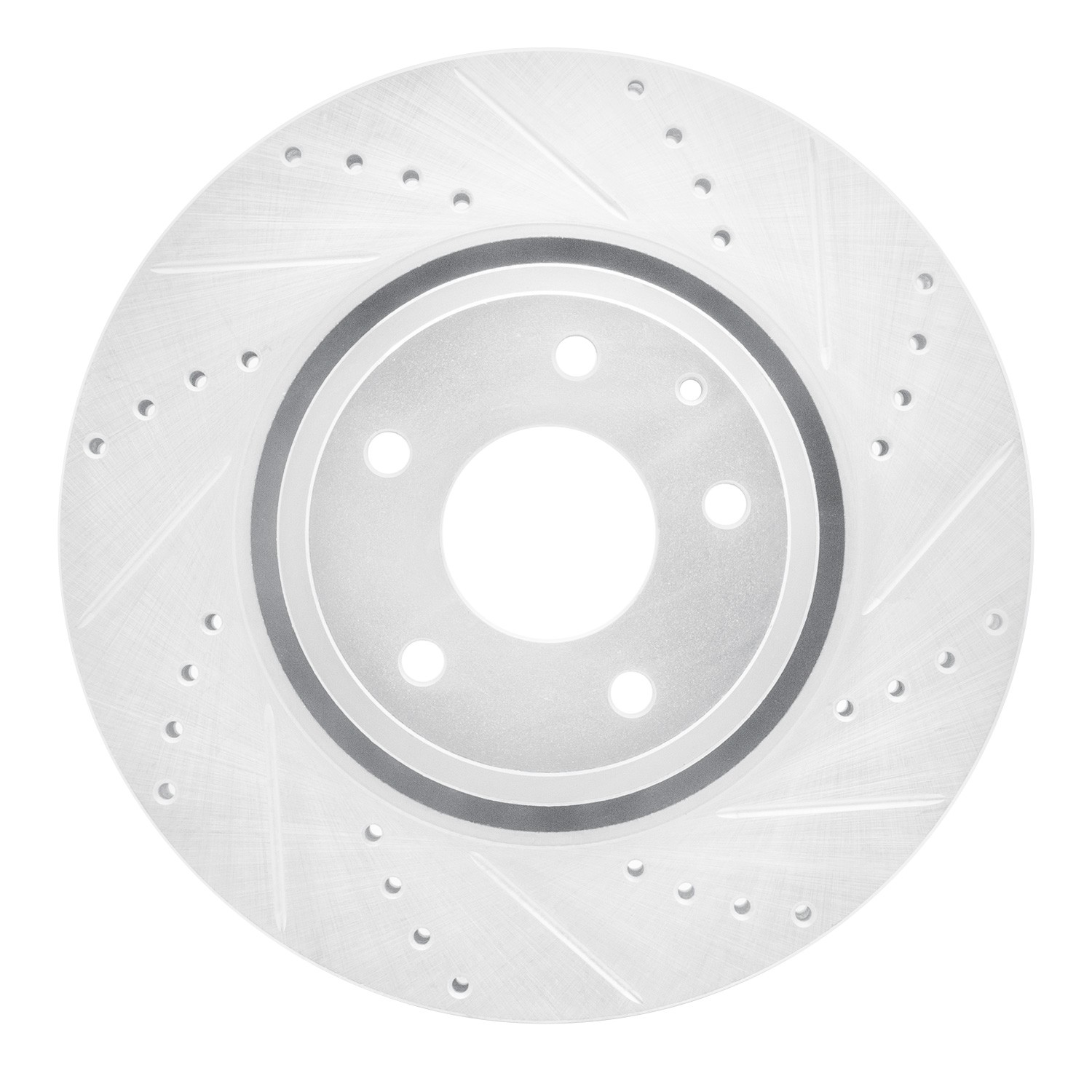 DYN 631-80078R DFC Brake Rotor - Drilled and Slotted - Silver - Image 4