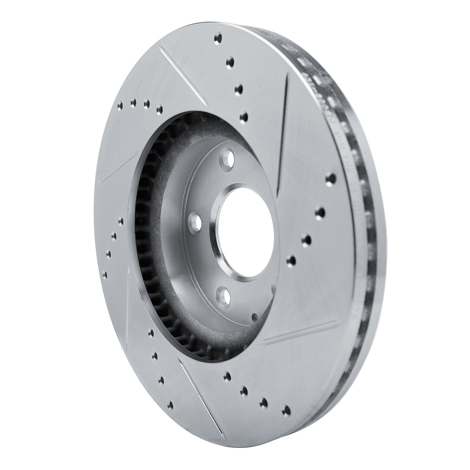 DYN 631-80080L DFC Brake Rotor - Drilled and Slotted - Silver - Image 2