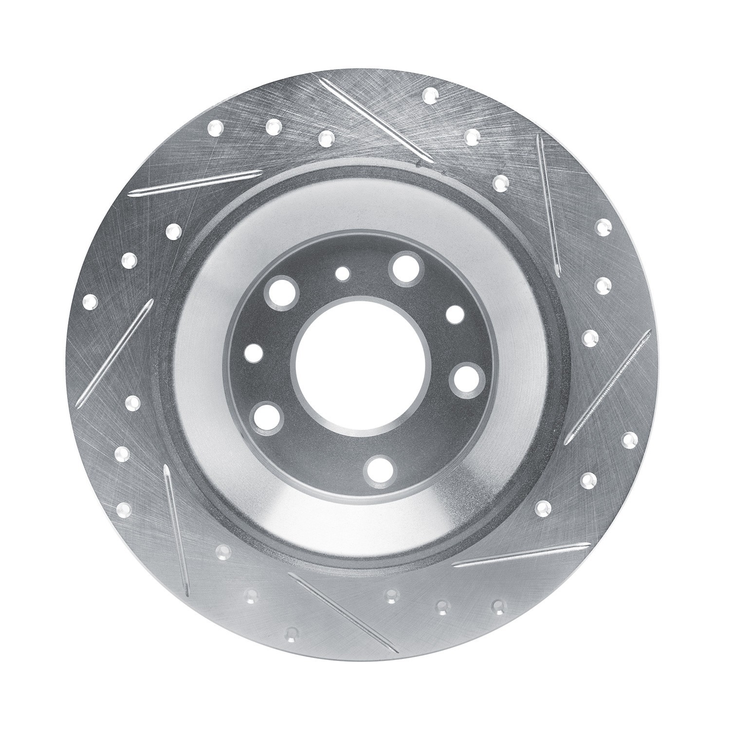 DYN 631-80083L DFC Brake Rotor - Drilled and Slotted - Silver - Image 4