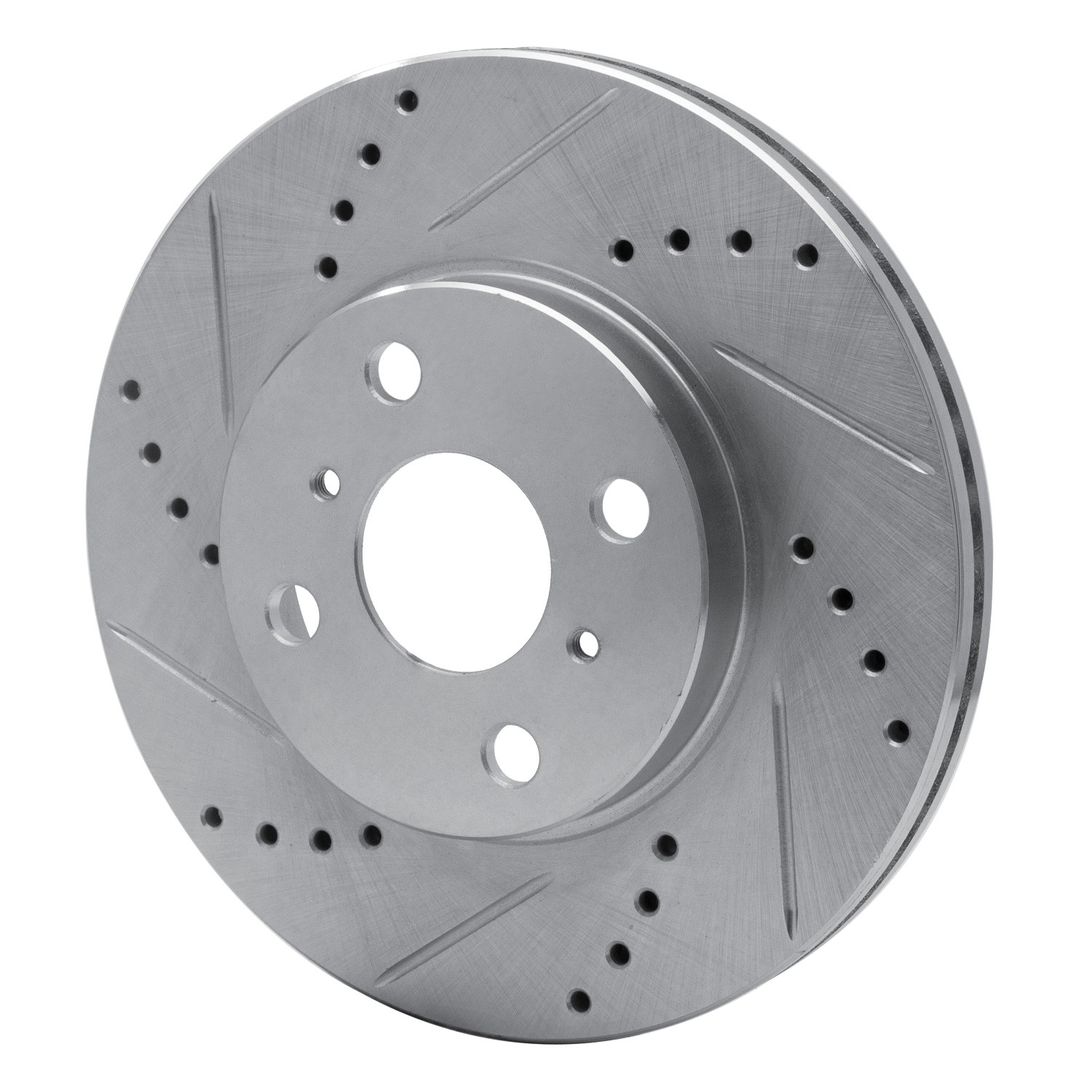 DYN 631-91002L DFC Brake Rotor - Drilled and Slotted - Silver - Image 3