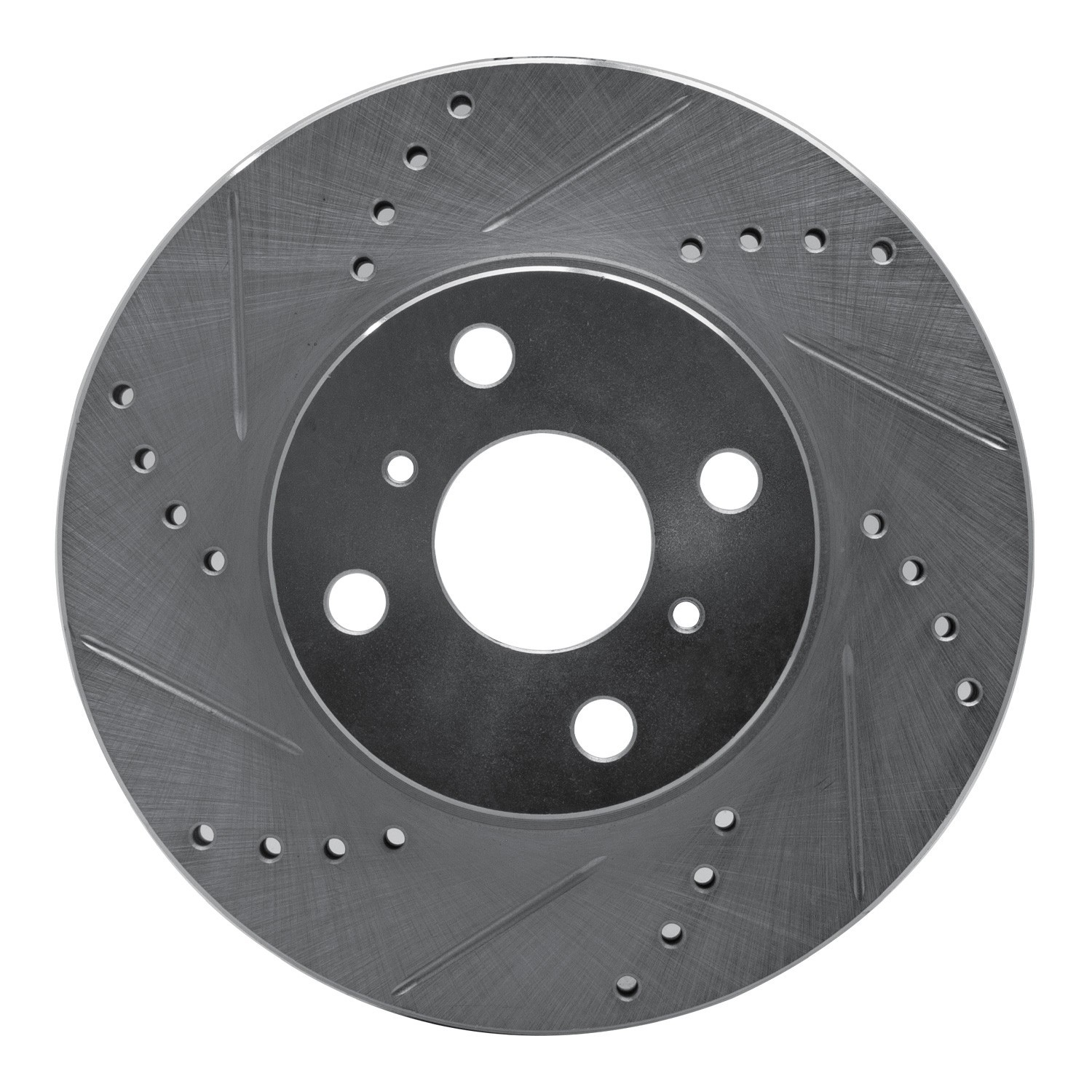 DYN 631-91002L DFC Brake Rotor - Drilled and Slotted - Silver