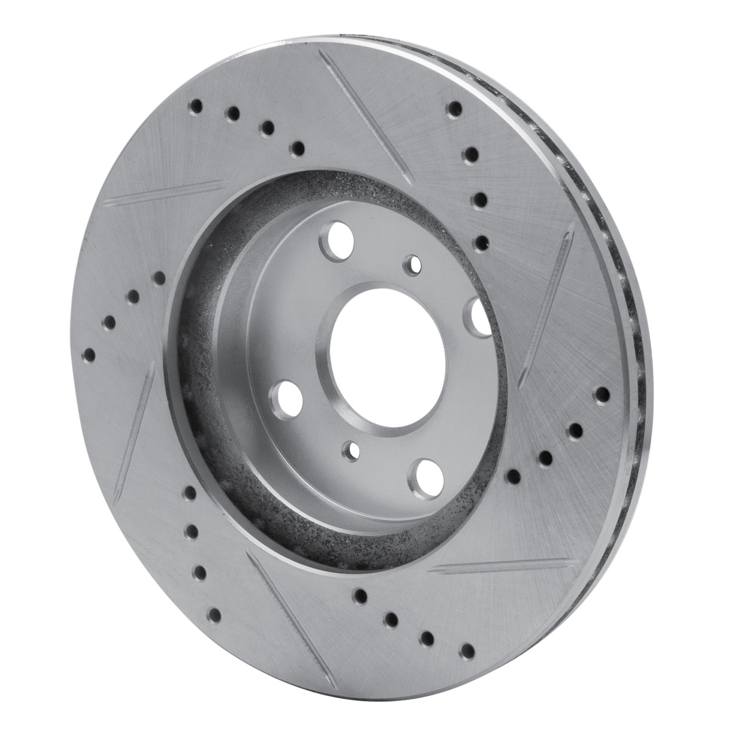 DYN 631-91002L DFC Brake Rotor - Drilled and Slotted - Silver - Image 2