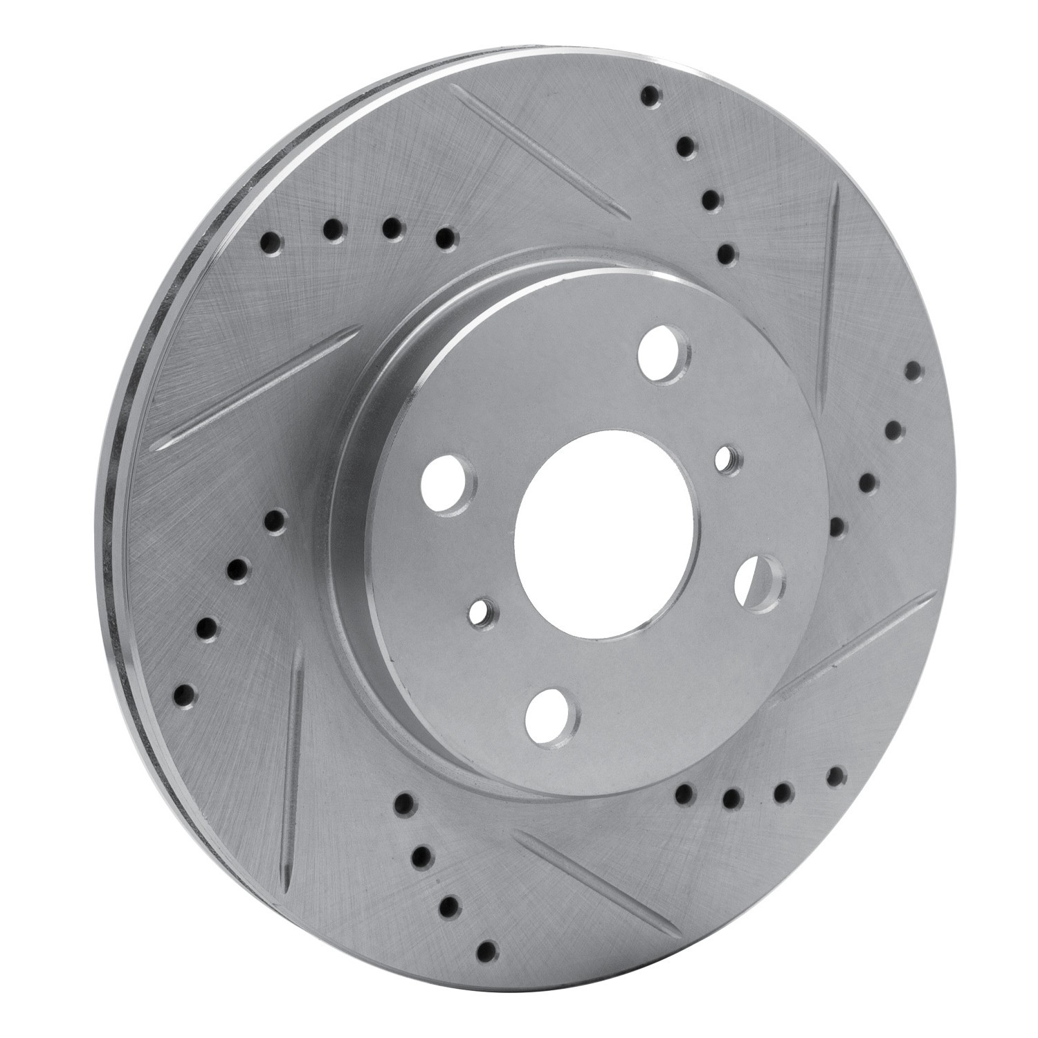 DYN 631-91002R DFC Brake Rotor - Drilled and Slotted - Silver - Image 2