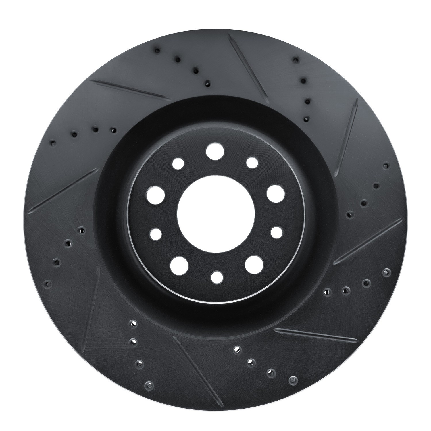 DYN 633-07006R DFC Brake Rotor - Drilled and Slotted - Black
