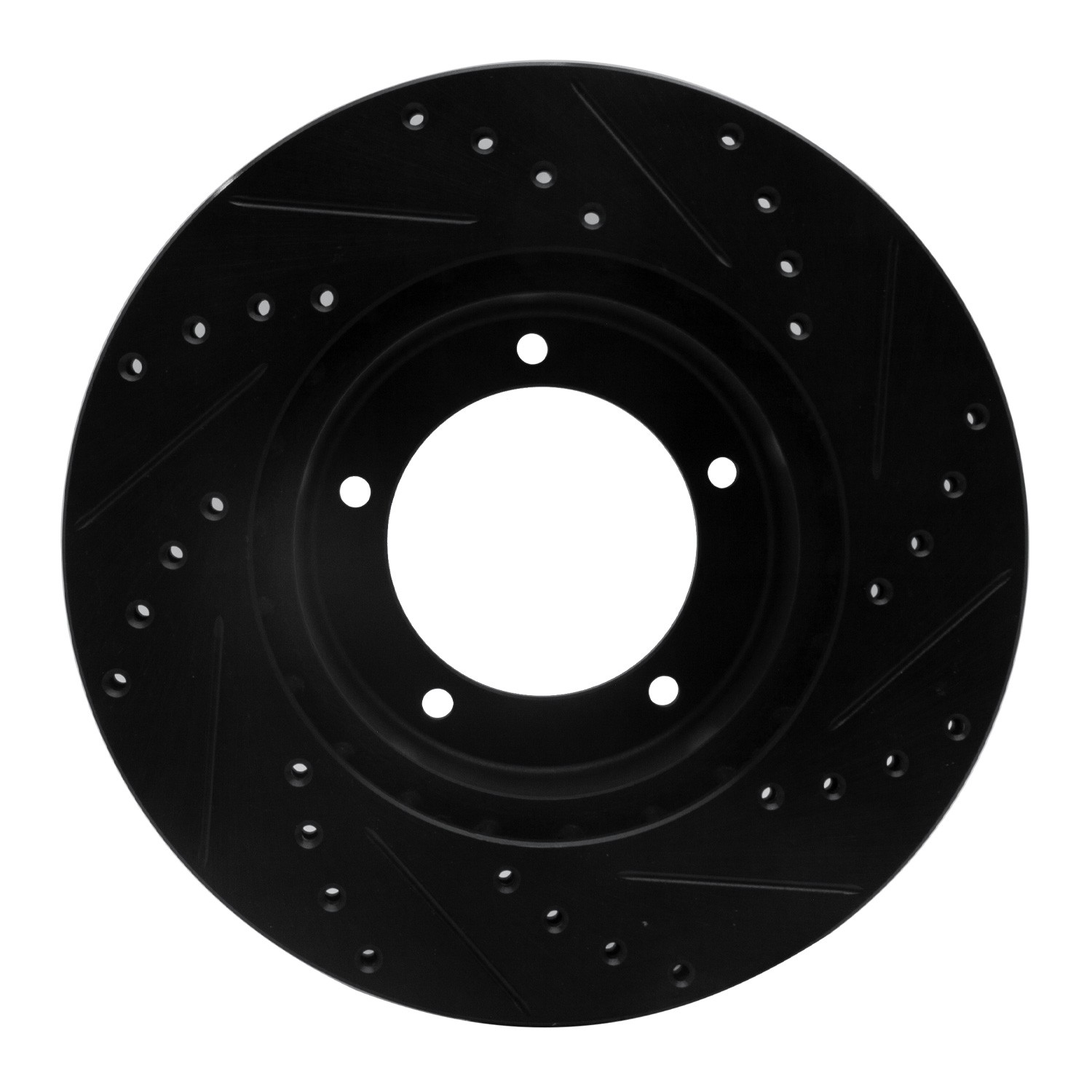 DYN 633-11001L DFC Brake Rotor - Drilled and Slotted - Black - Image 2