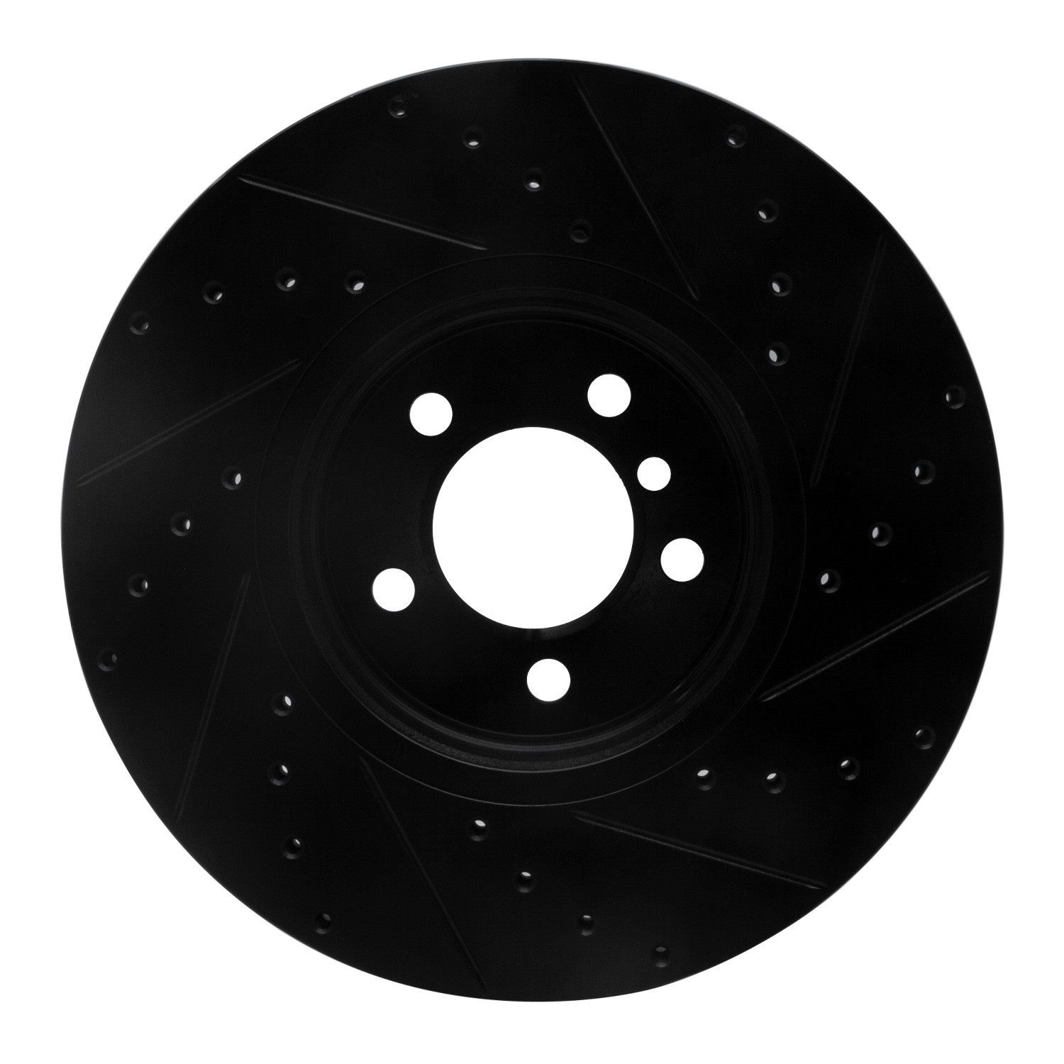 DYN 633-11007L DFC Brake Rotor - Drilled and Slotted - Black - Image 2