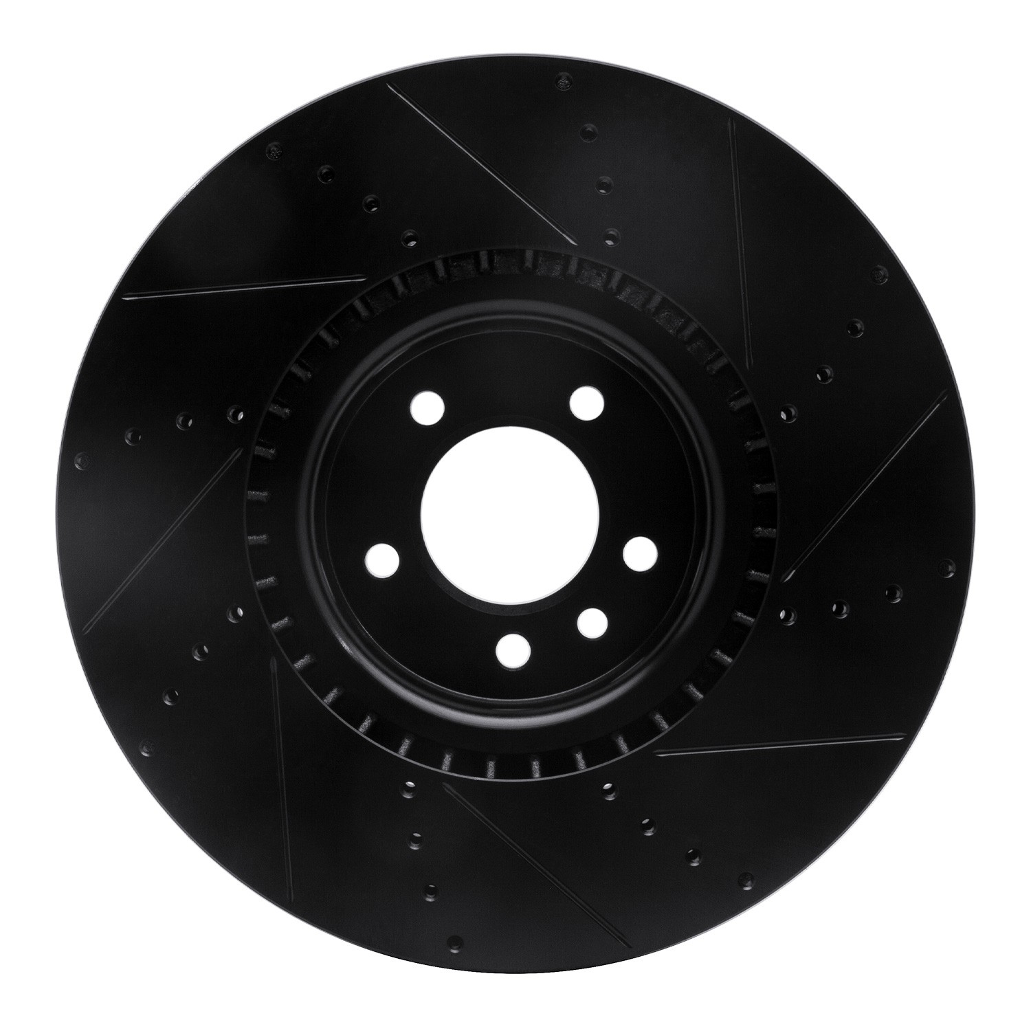 DYN 633-11021L DFC Brake Rotor - Drilled and Slotted - Black - Image 2
