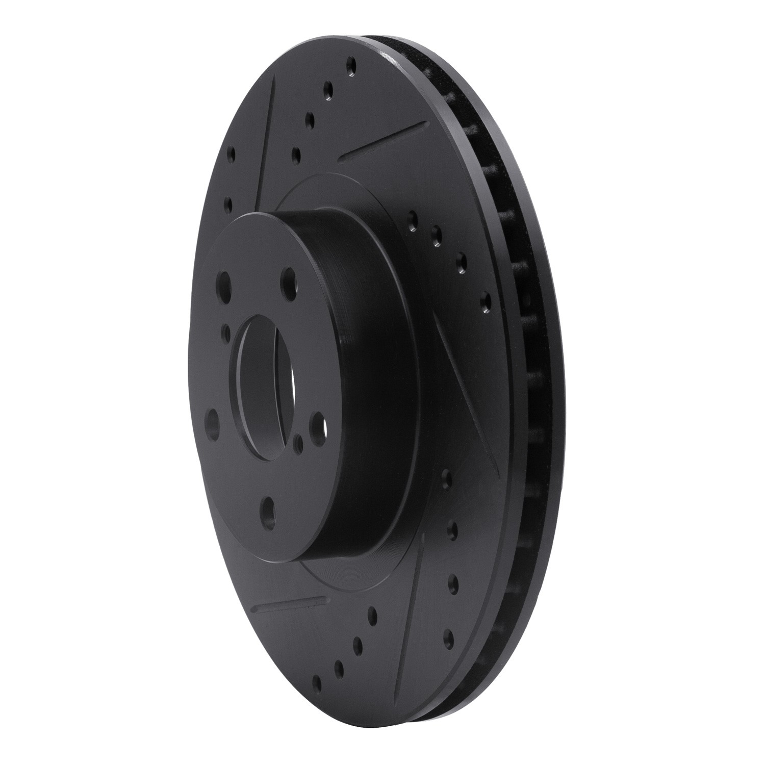 DYN 633-13009L DFC Brake Rotor - Drilled and Slotted - Black