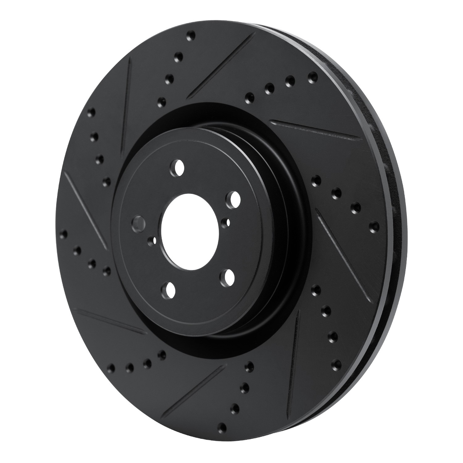 DYN 633-13014L DFC Brake Rotor - Drilled and Slotted - Black
