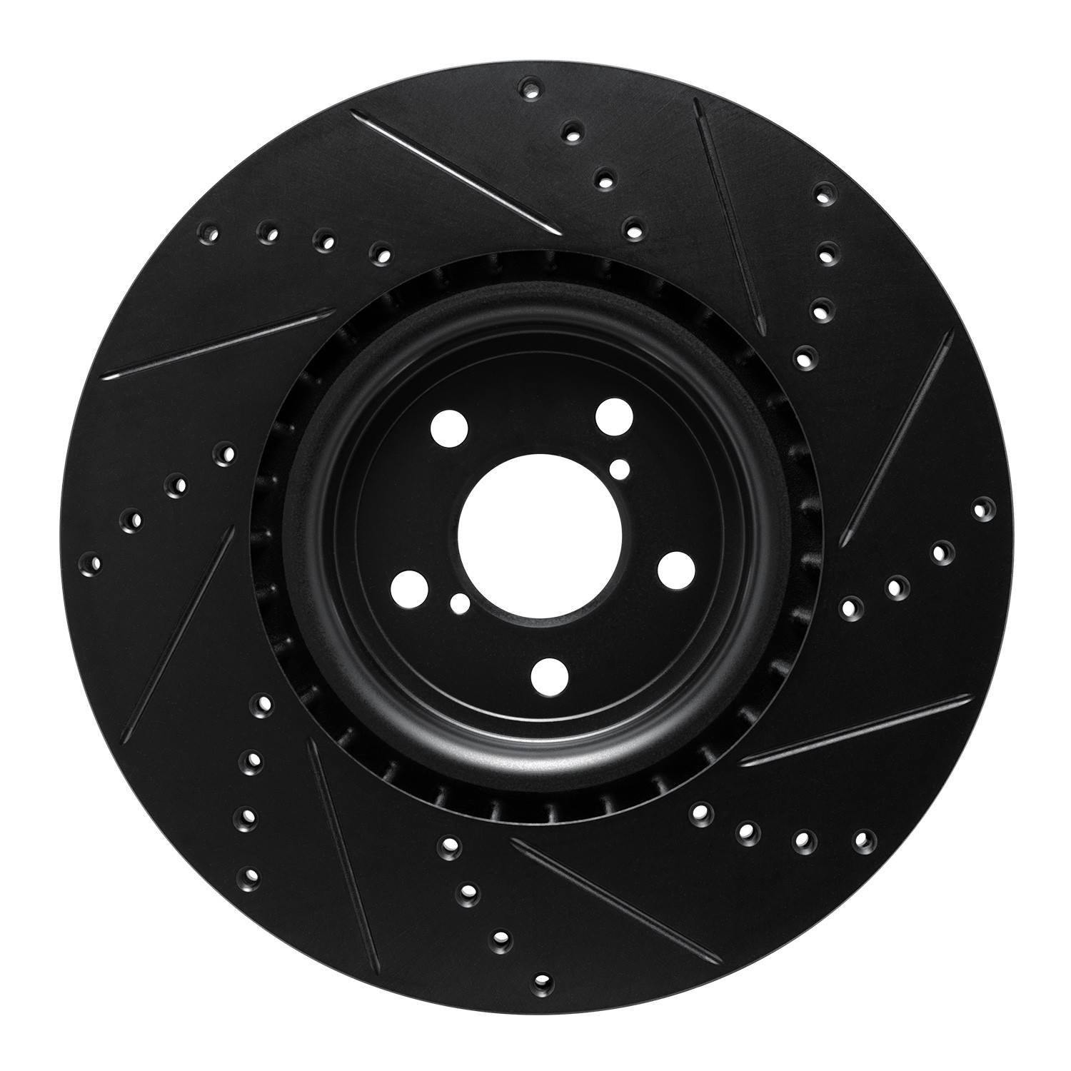 DYN 633-13014L DFC Brake Rotor - Drilled and Slotted - Black - Image 2