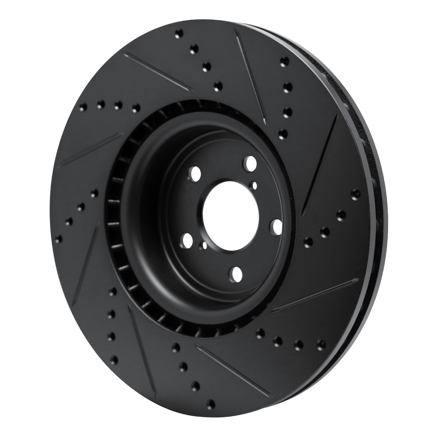 DYN 633-13014L DFC Brake Rotor - Drilled and Slotted - Black - Image 5