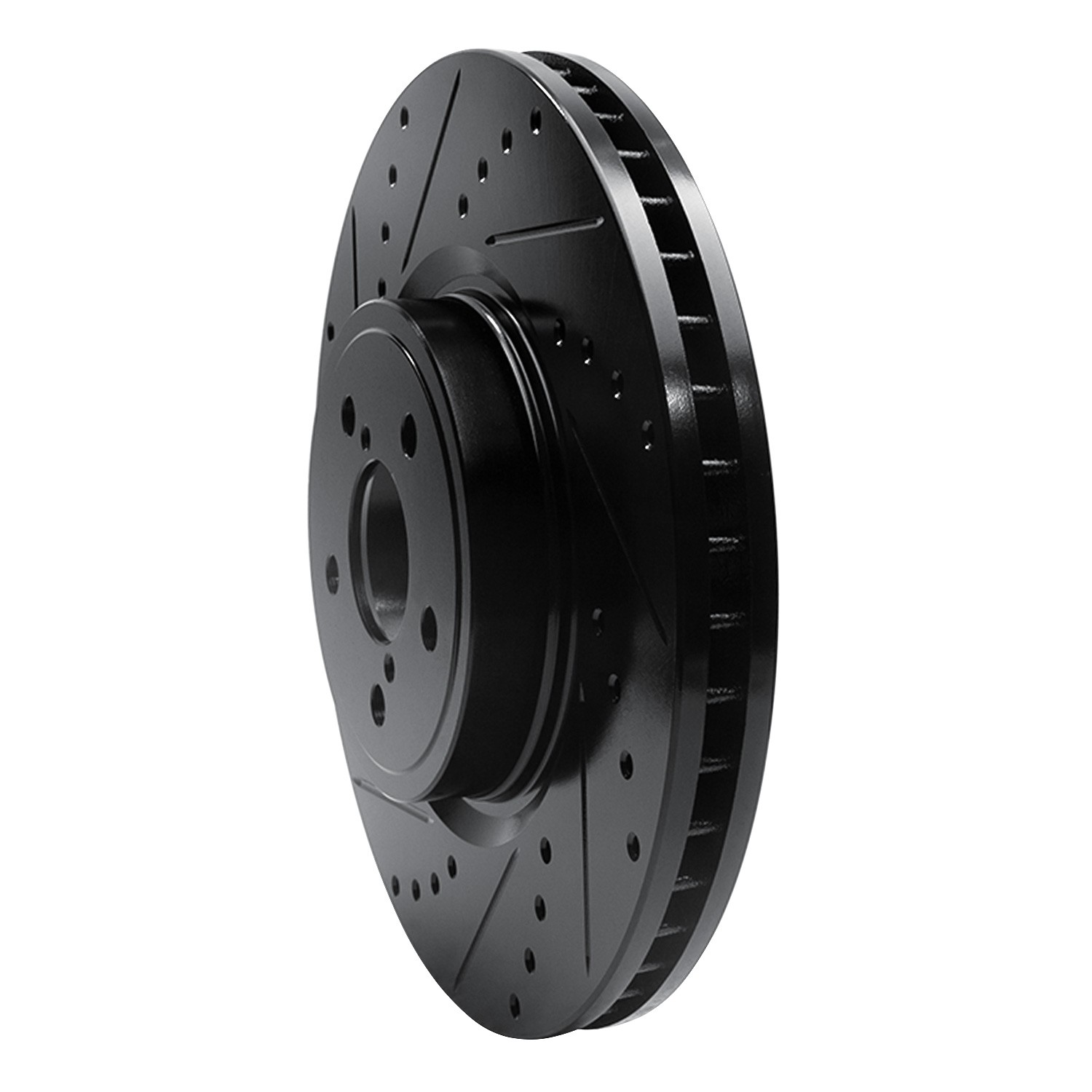 DYN 633-13018L DFC Brake Rotor - Drilled and Slotted - Black