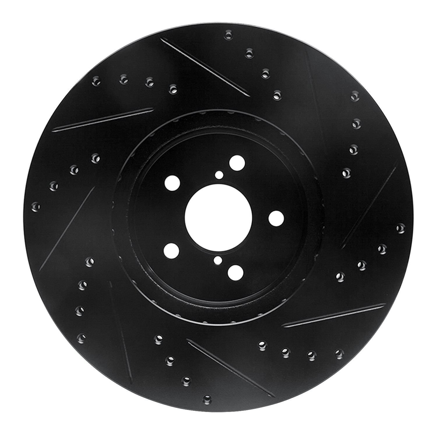 DYN 633-13018L DFC Brake Rotor - Drilled and Slotted - Black - Image 2