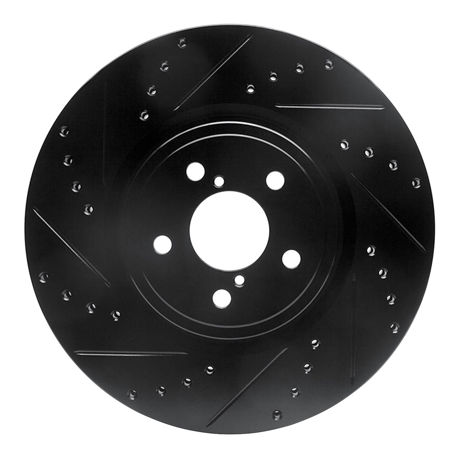 DYN 633-13018L DFC Brake Rotor - Drilled and Slotted - Black - Image 3