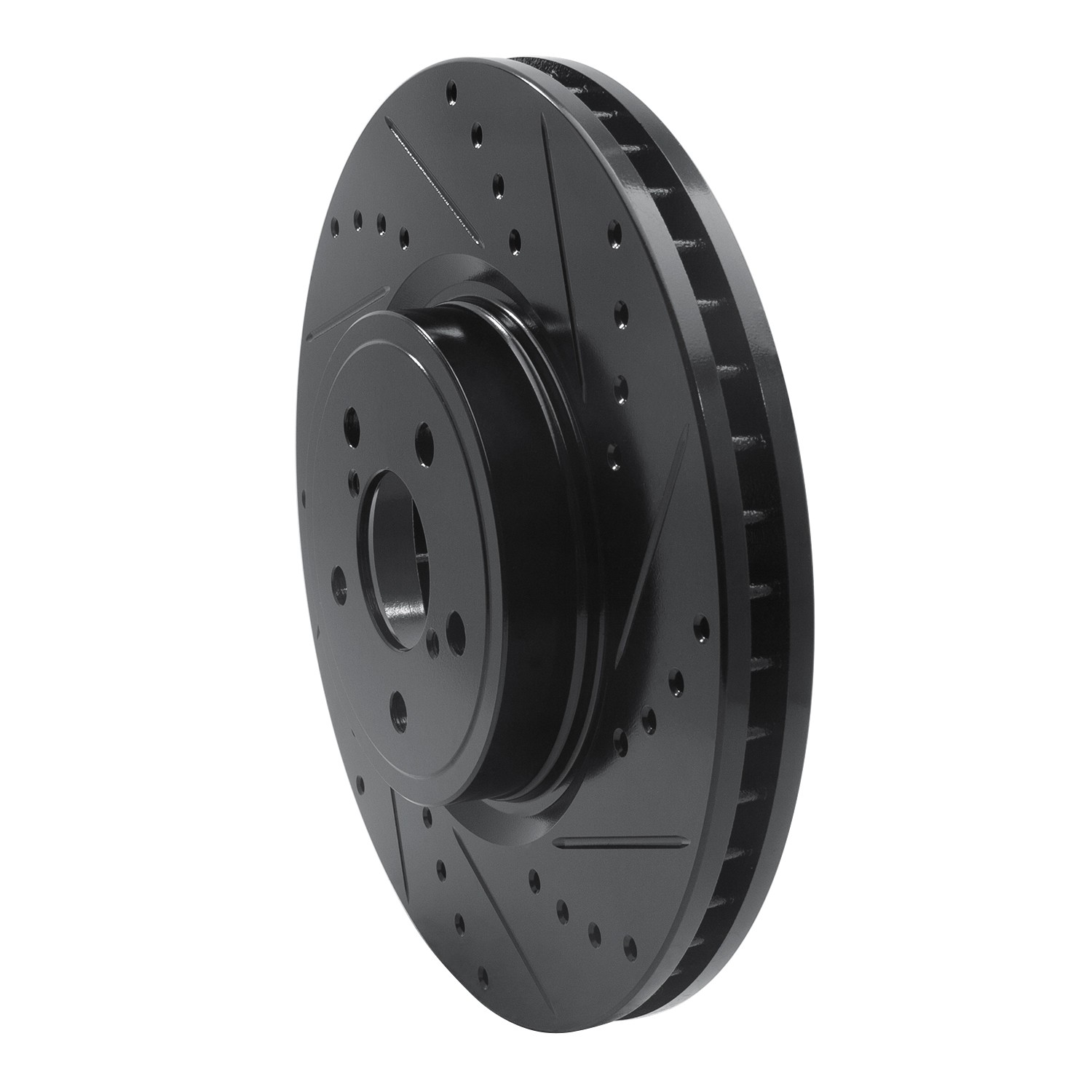 DYN 633-13018R DFC Brake Rotor - Drilled and Slotted - Black