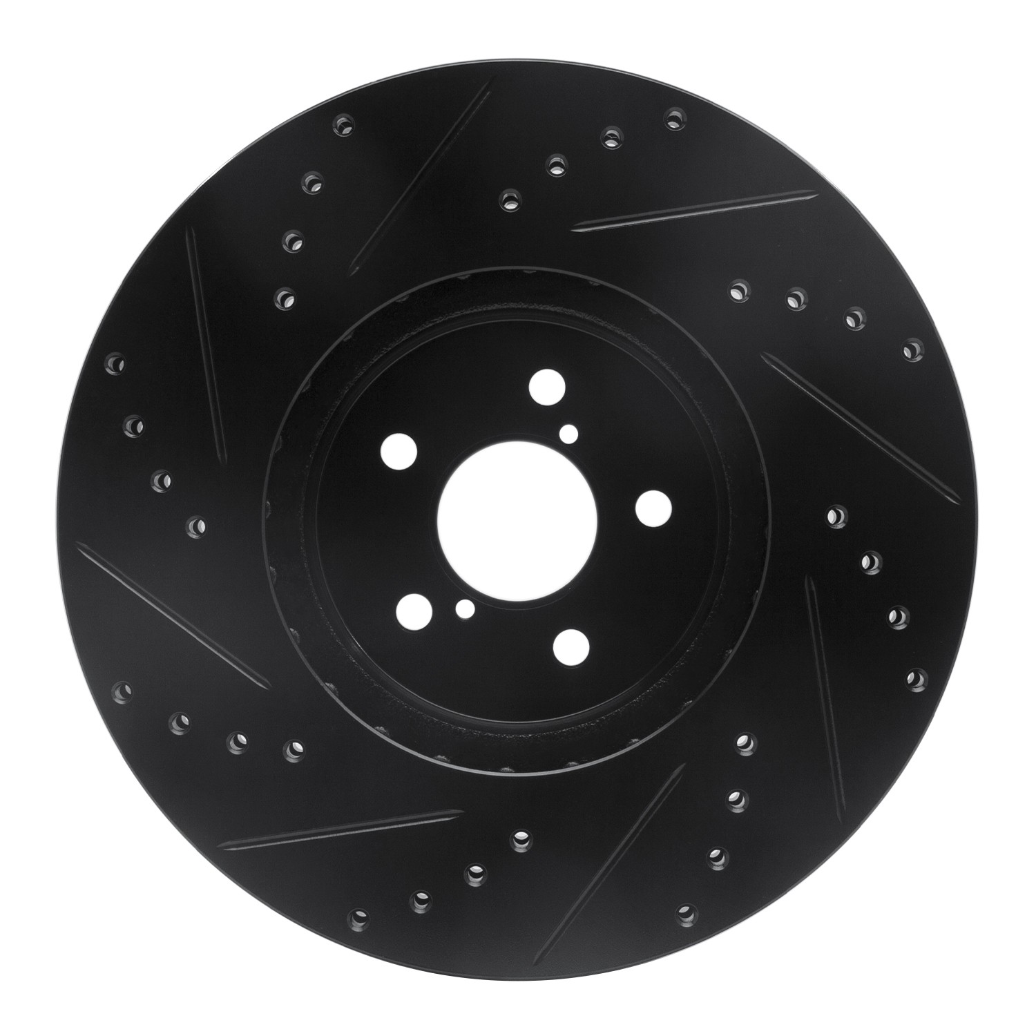 DYN 633-13018R DFC Brake Rotor - Drilled and Slotted - Black - Image 2