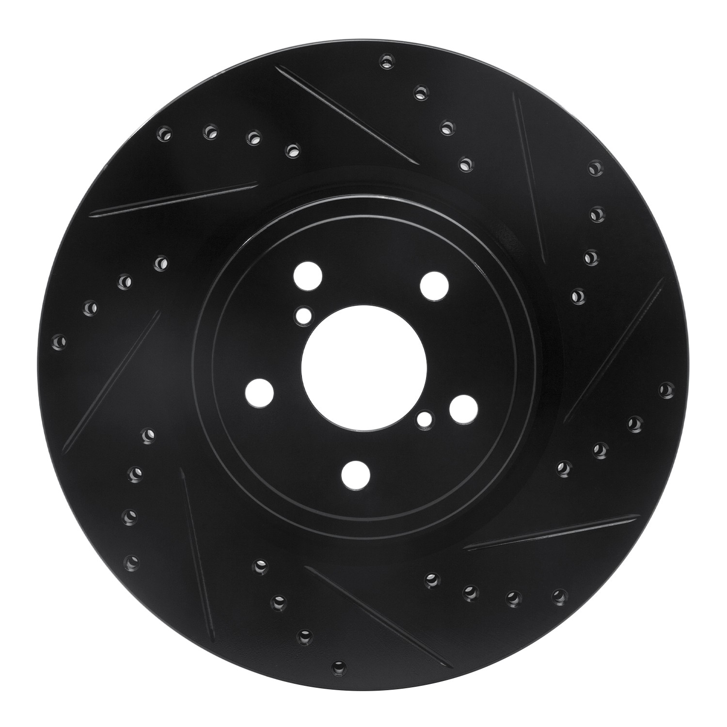 DYN 633-13018R DFC Brake Rotor - Drilled and Slotted - Black - Image 3