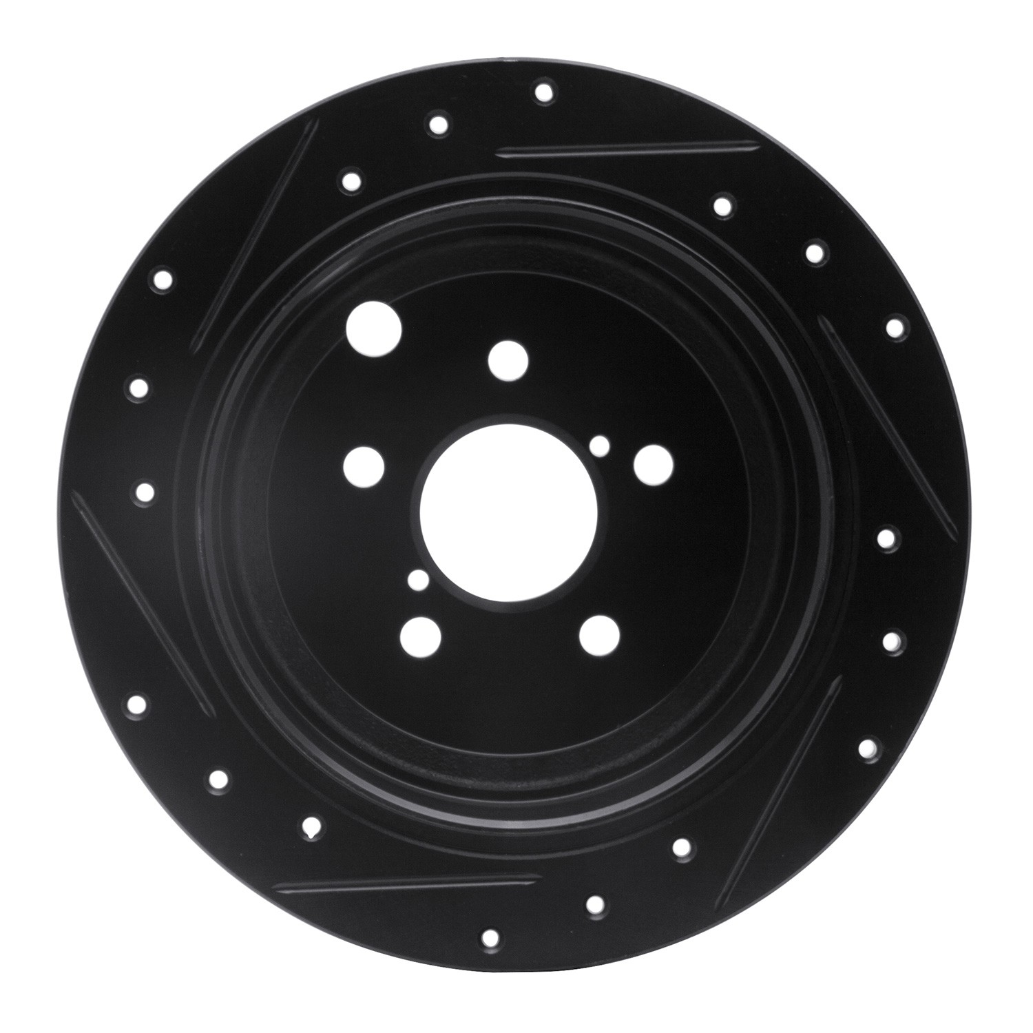 DYN 633-13021R DFC Brake Rotor - Drilled and Slotted - Black - Image 2