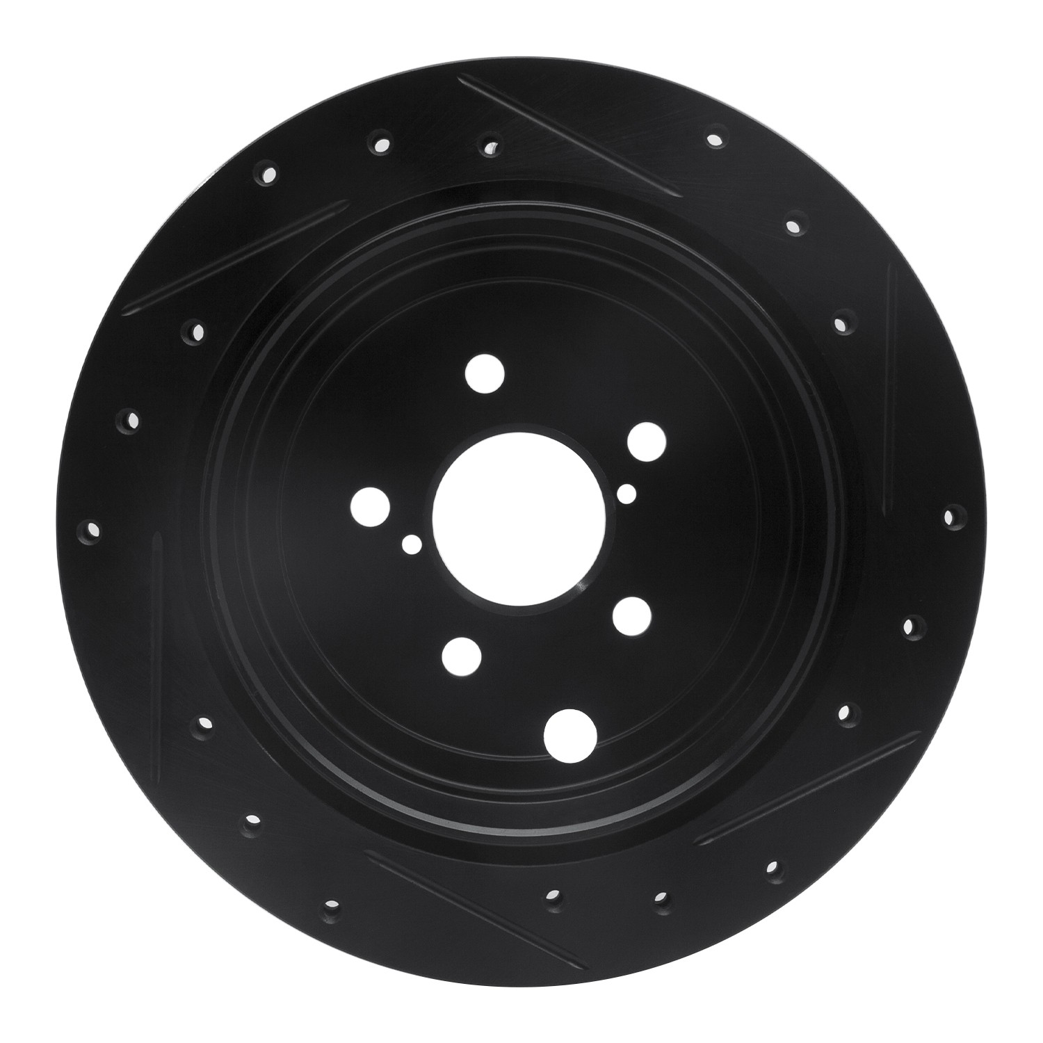 DYN 633-13023L DFC Brake Rotor - Drilled and Slotted - Black - Image 2
