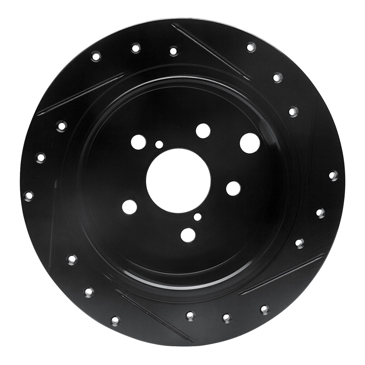 DYN 633-13025L DFC Brake Rotor - Drilled and Slotted - Black - Image 2