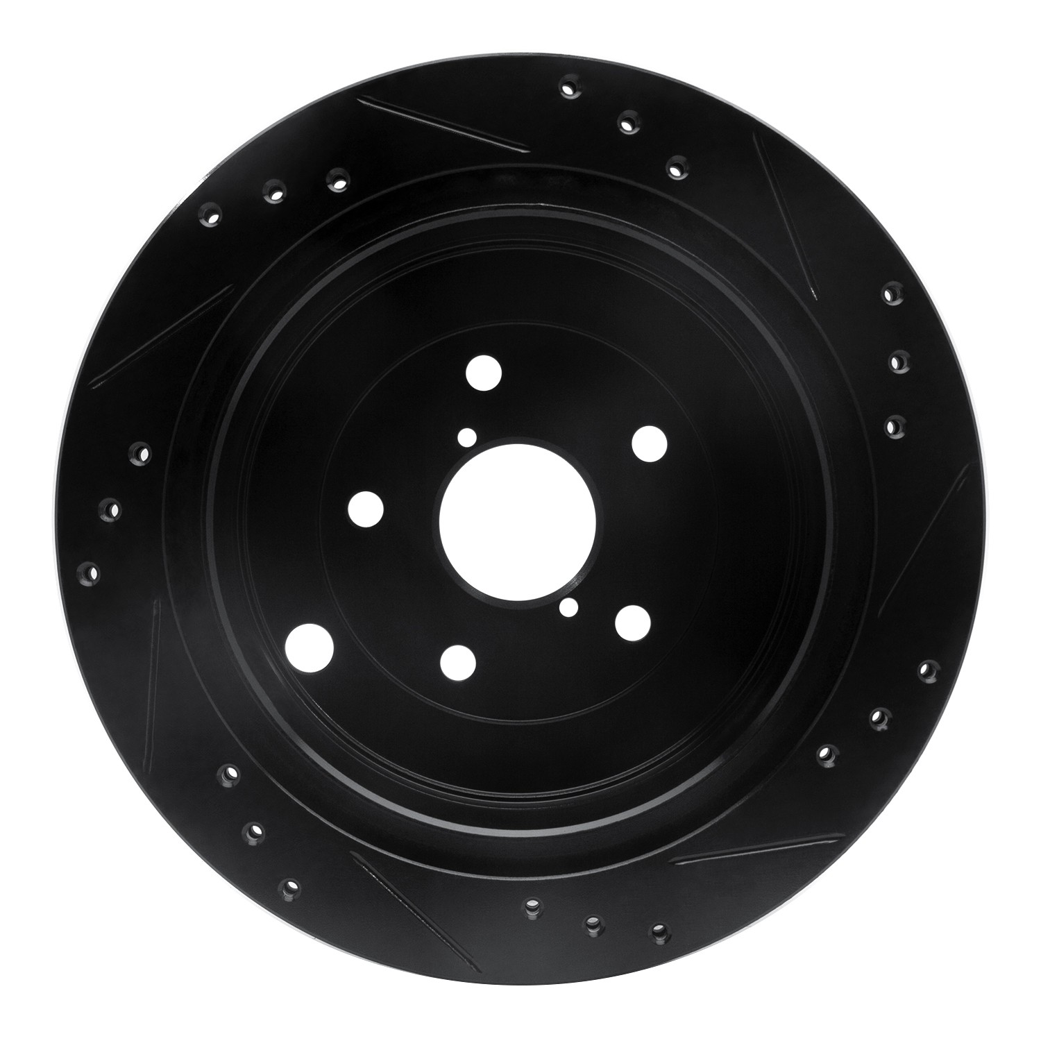 DYN 633-13036L DFC Brake Rotor - Drilled and Slotted - Black - Image 2