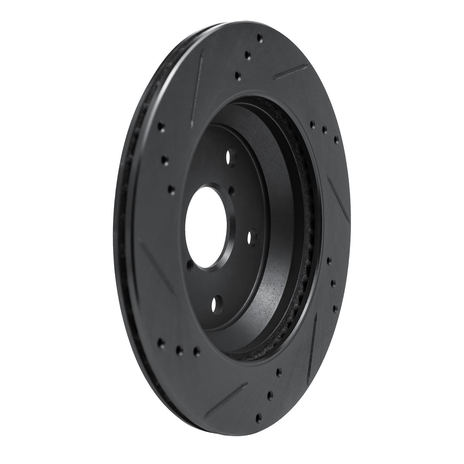 DYN 633-13046R DFC Brake Rotor - Drilled and Slotted - Black - Image 2