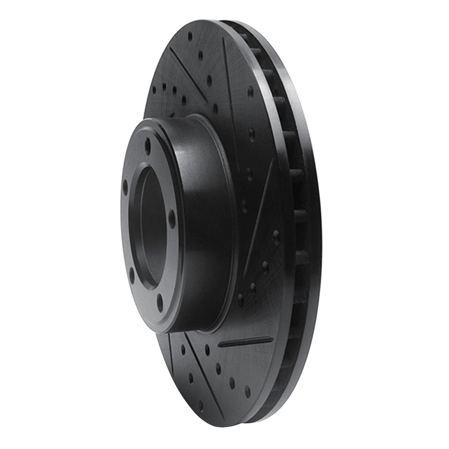 DYN 633-20001R DFC Brake Rotor - Drilled and Slotted - Black