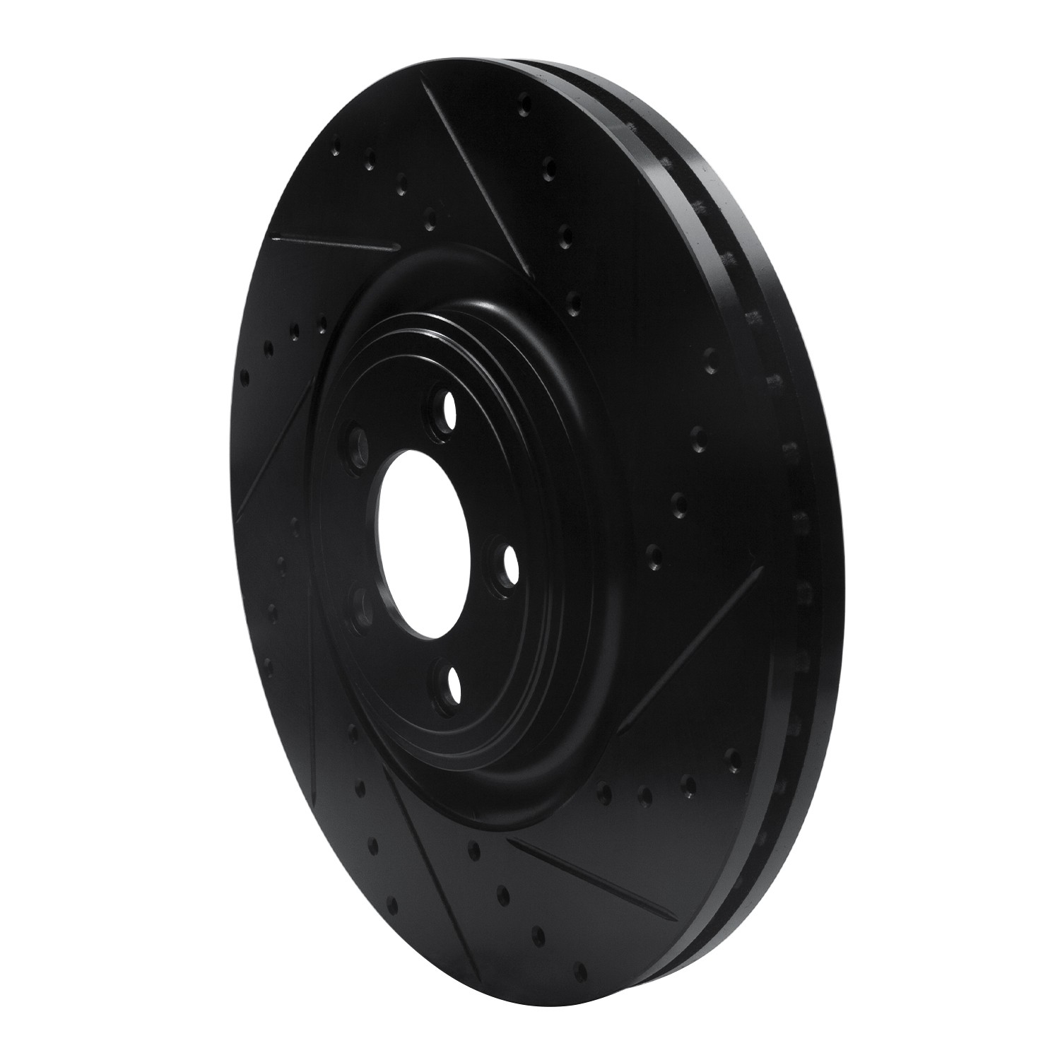DYN 633-20020R DFC Brake Rotor - Drilled and Slotted - Black