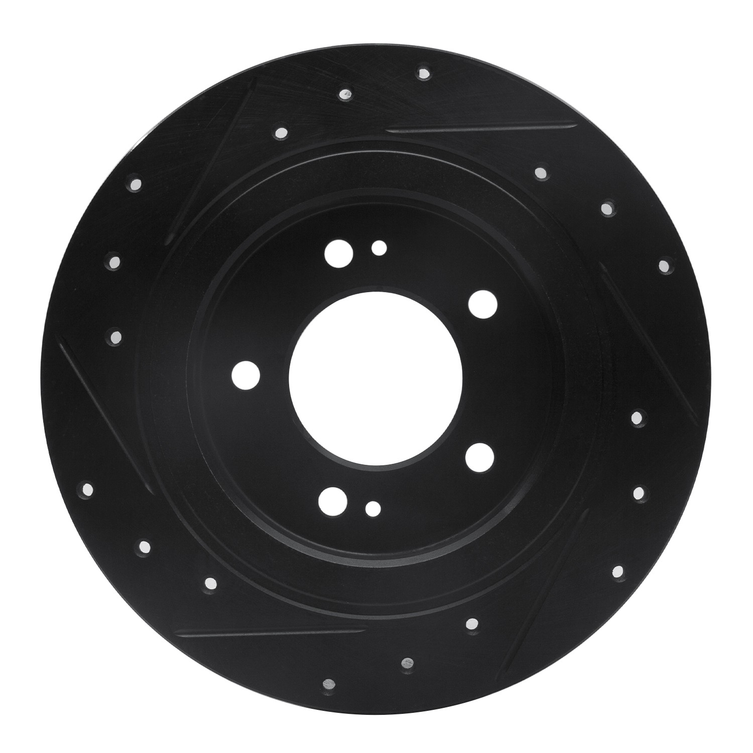 DYN 633-21014R DFC Brake Rotor - Drilled and Slotted - Black - Image 2