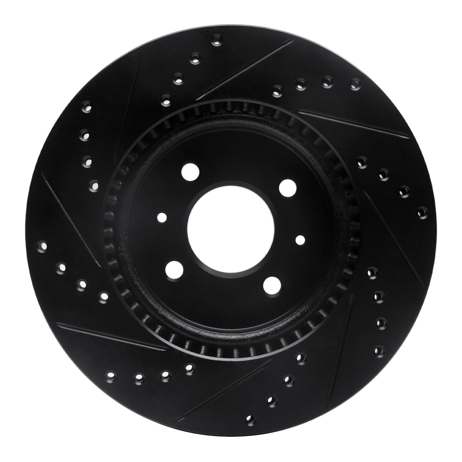 DYN 633-21015R DFC Brake Rotor - Drilled and Slotted - Black - Image 2