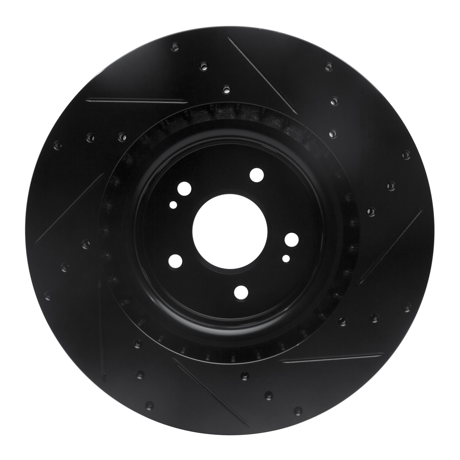 DYN 633-21038L DFC Brake Rotor - Drilled and Slotted - Black - Image 2