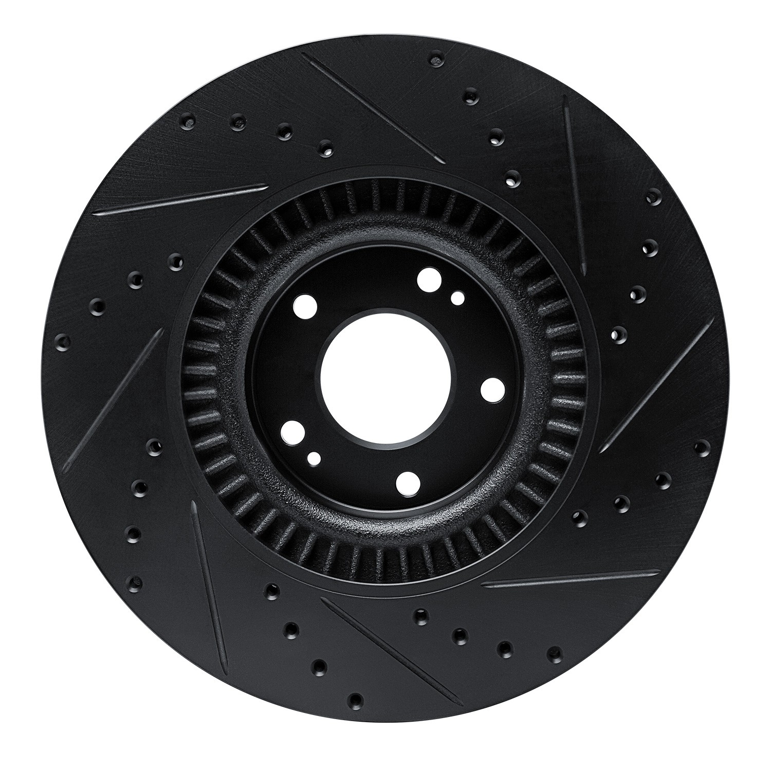 DYN 633-21044L DFC Brake Rotor - Drilled and Slotted - Black - Image 2